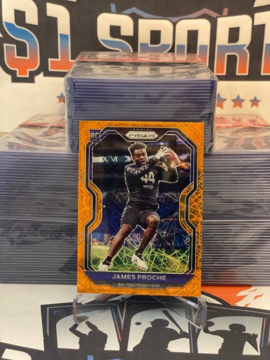 2020 Panini Prizm (Orange Laser Prizm) James Proche Rookie #382