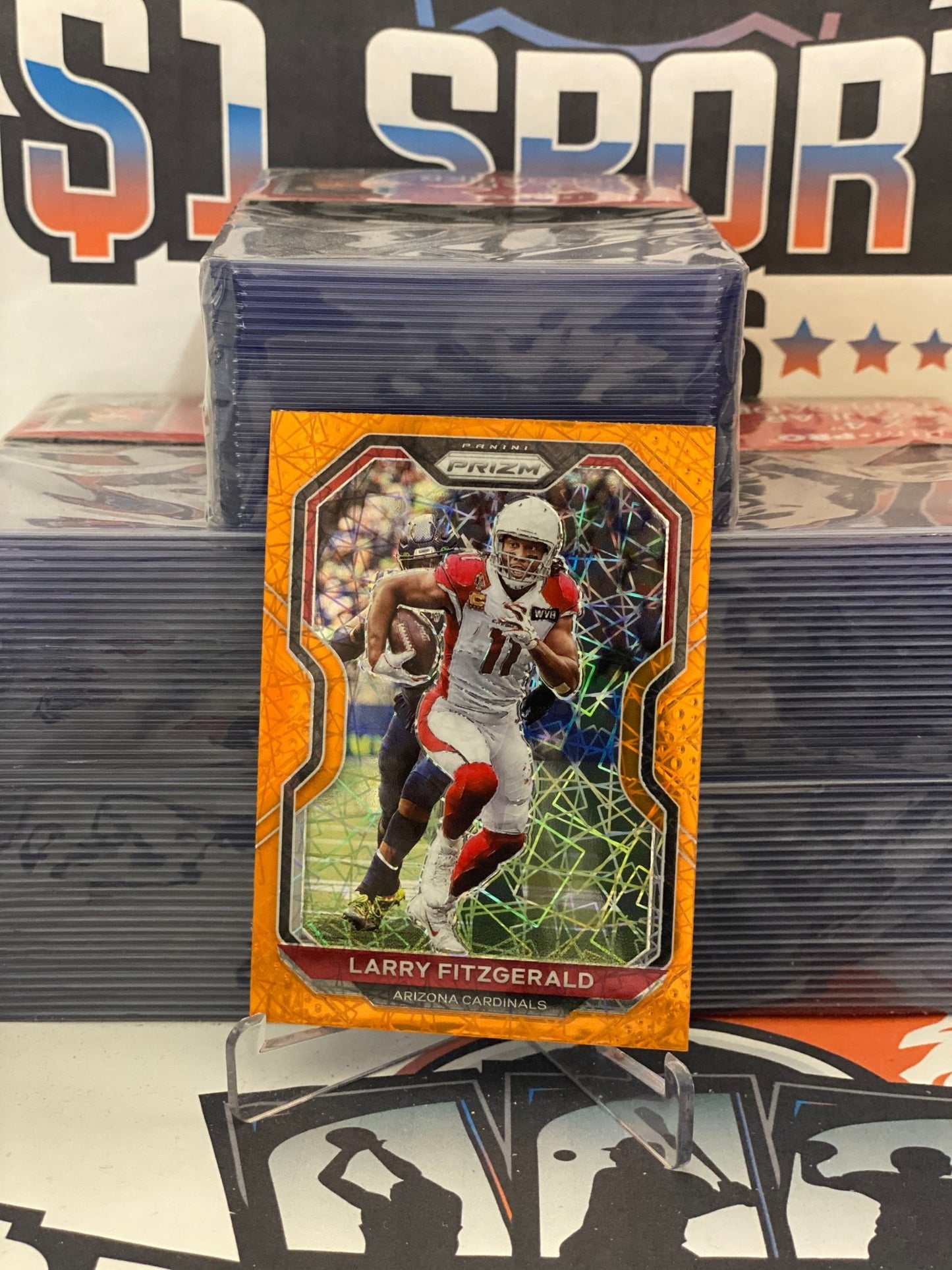 2020 Panini Prizm (Orange Laser Prizm) Larry Fitzgerald #263