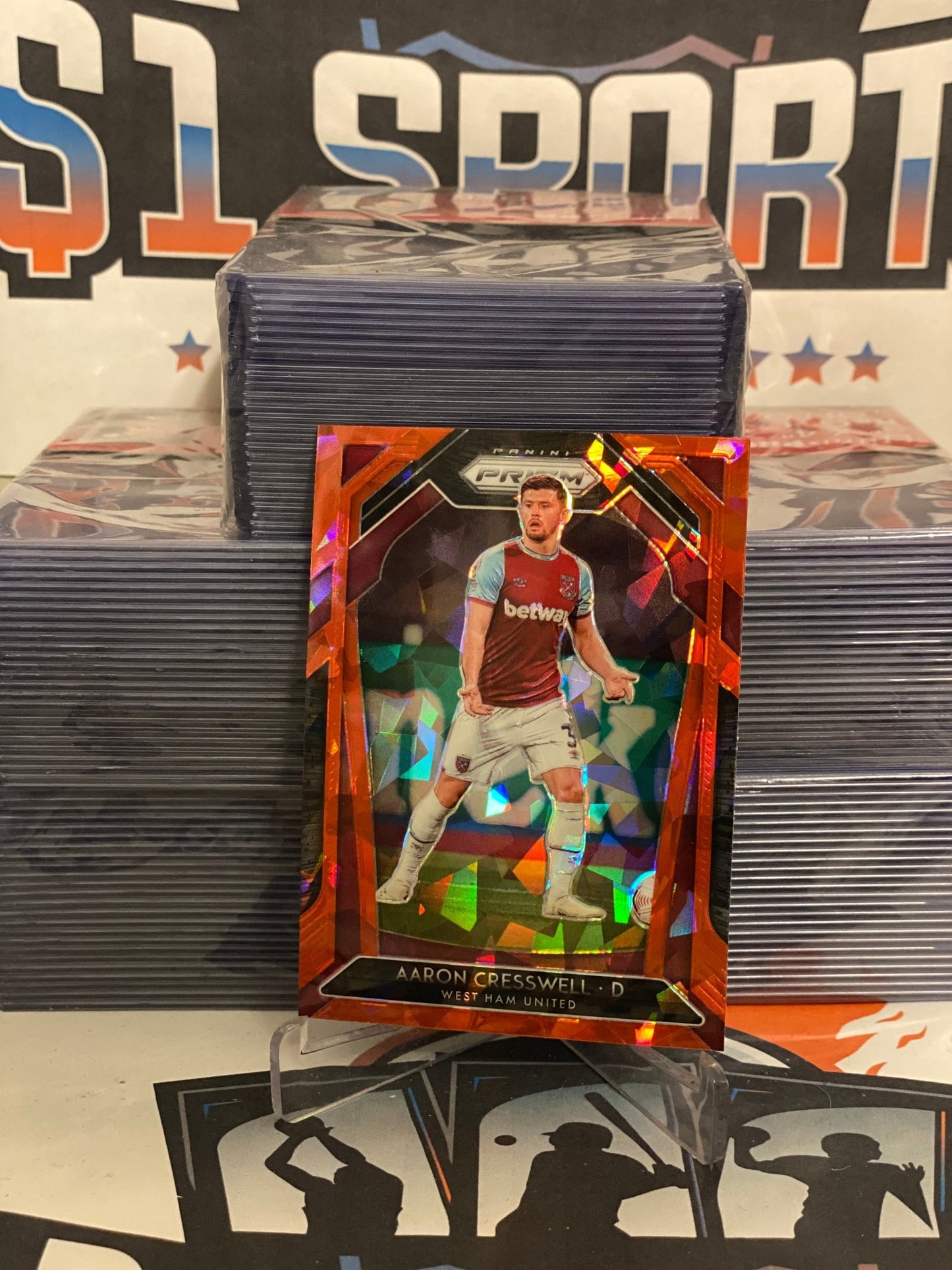 2020 Panini Prizm Premier League (Red Ice Prizm) Aaron Cresswell #182