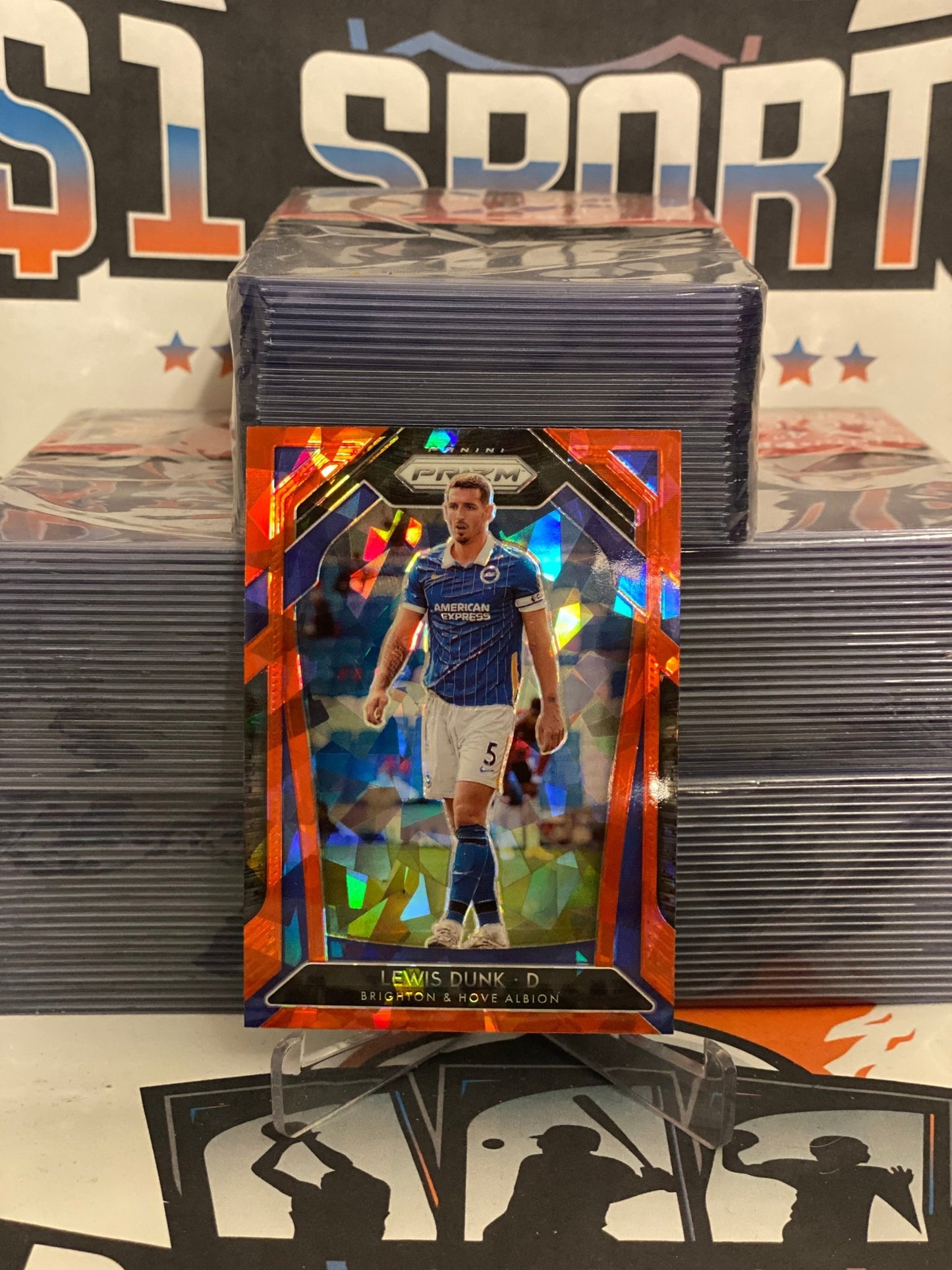 2020 Panini Prizm Premier League (Red Ice Prizm) Lewis Dunk #167