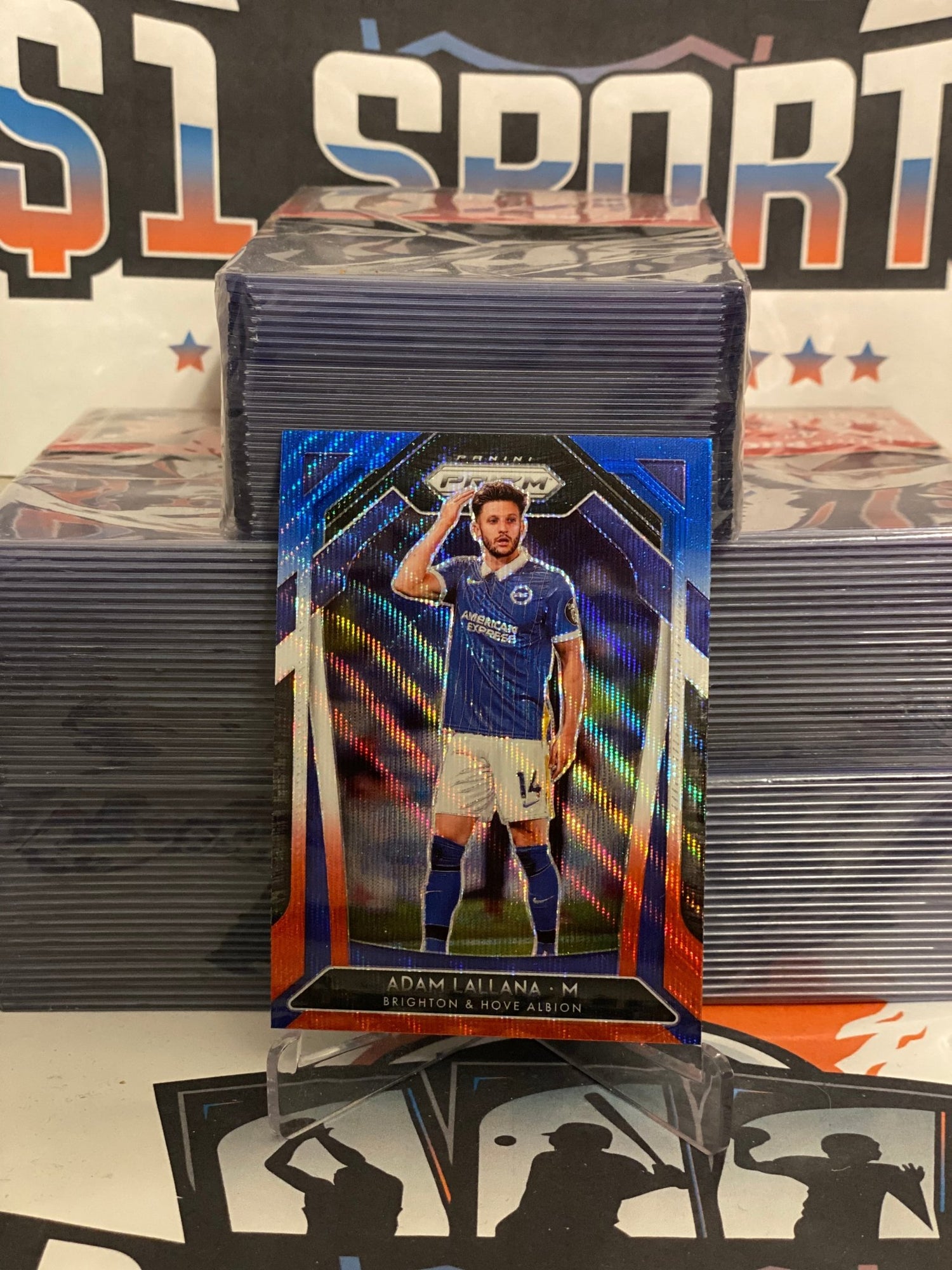 2020 Panini Prizm Premier League (Red White Blue Prizm) Adam Lallana #170