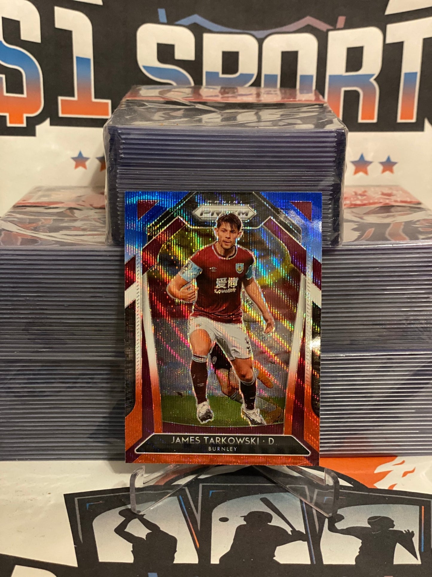 2020 Panini Prizm Premier League (Red White Blue Prizm) James Tarkowski #47