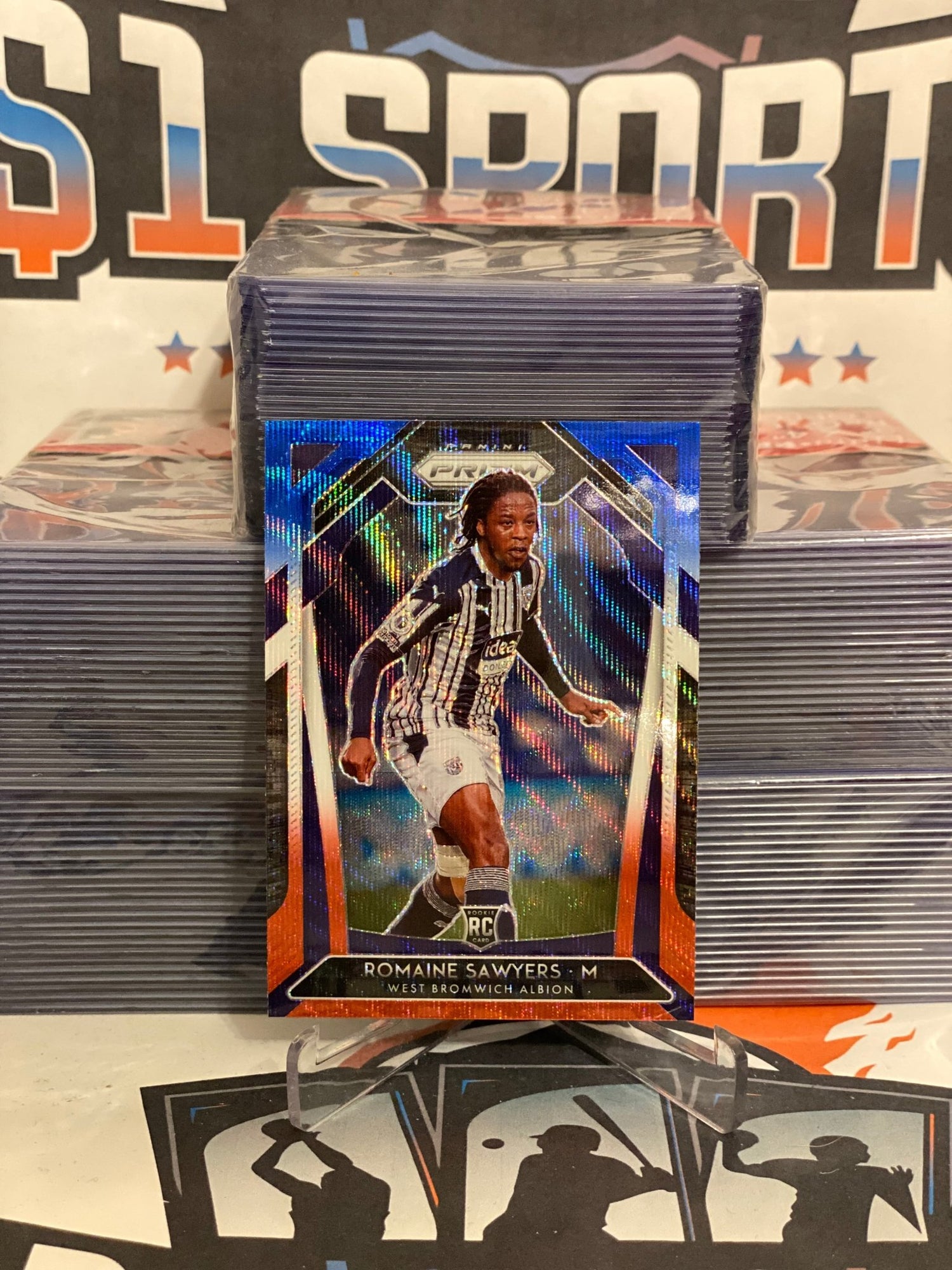 2020 Panini Prizm Premier League (Red White Blue Prizm) Romaine Sawyers Rookie #265