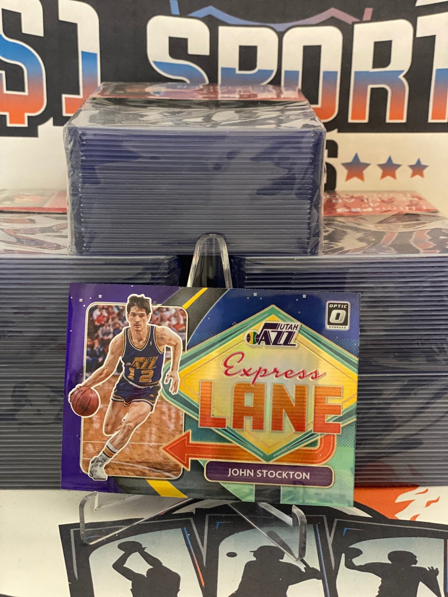 2020 Panini Prizm (Purple Prizm, Express Lane) John Stockton #2