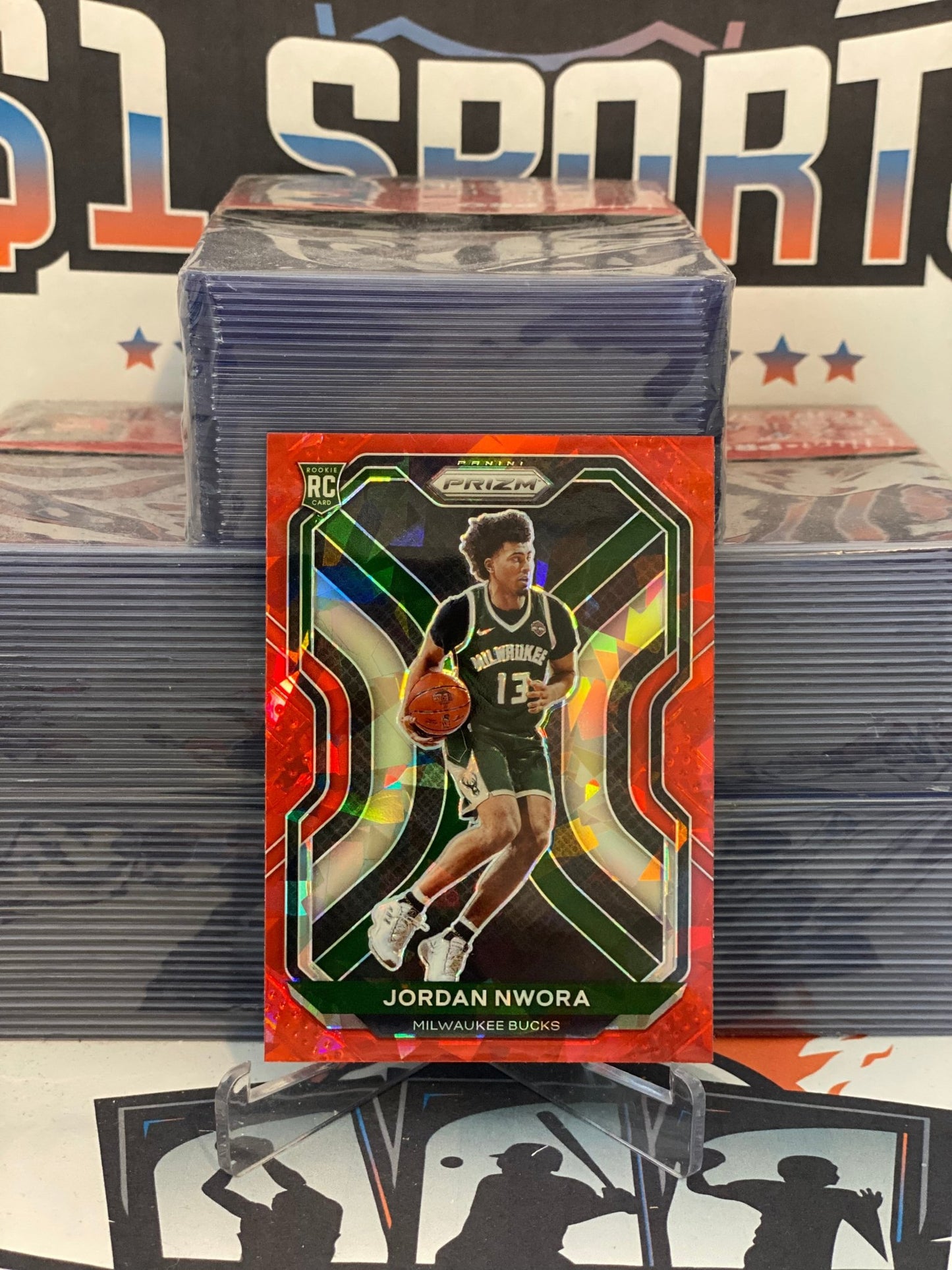 2020 Panini Prizm (Red Ice Prizm) Jordan Nwora Rookie #273
