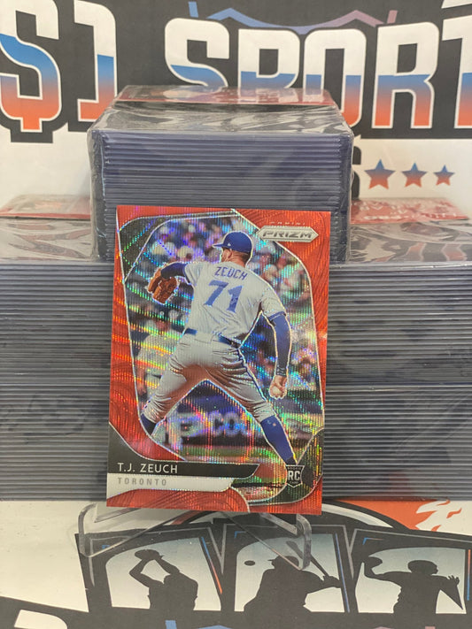 2020 Panini Prizm (Red Wave Prizm 83/99) T.J. Zeuch Rookie #3