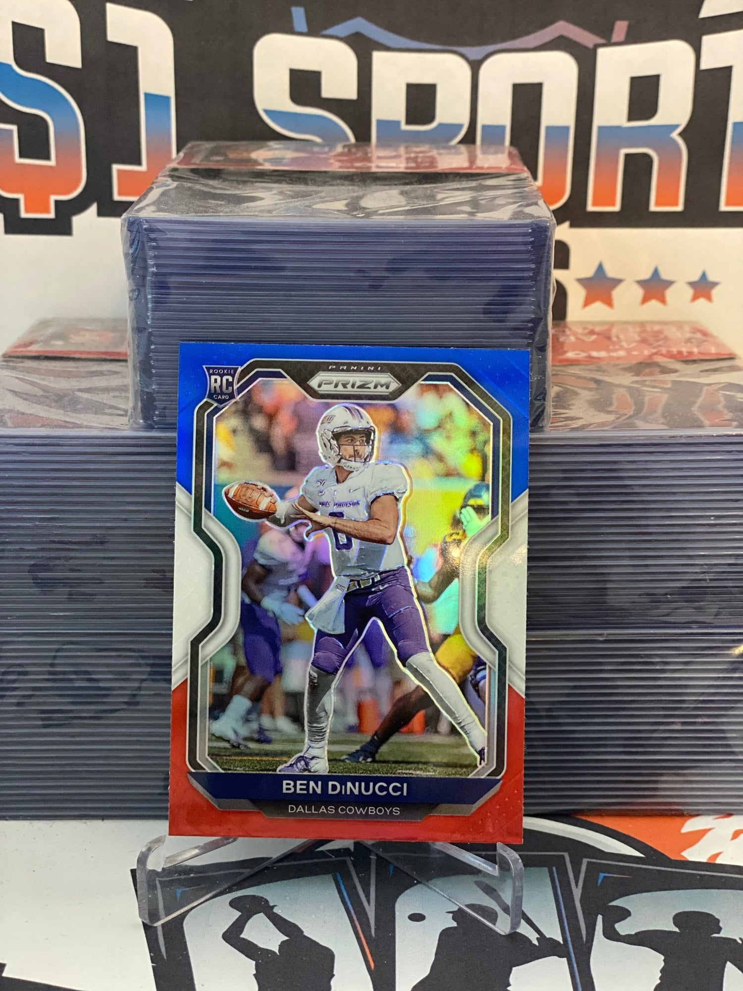 2020 Panini Prizm (Red White Blue Prizm) Ben DiNucci Rookie #337