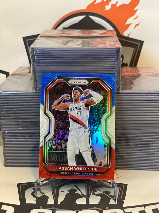 2020 Panini Prizm (Red White Blue Prizm) Hassan Whiteside #158