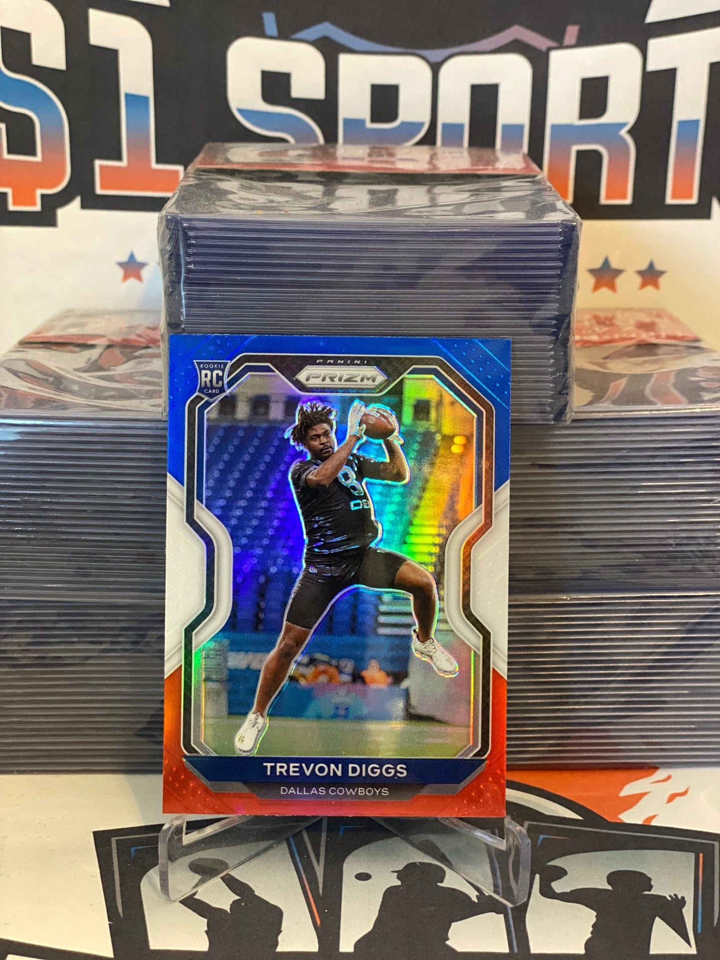 2020 Panini Prizm (Red White Blue Prizm) Trevon Diggs Rookie #335