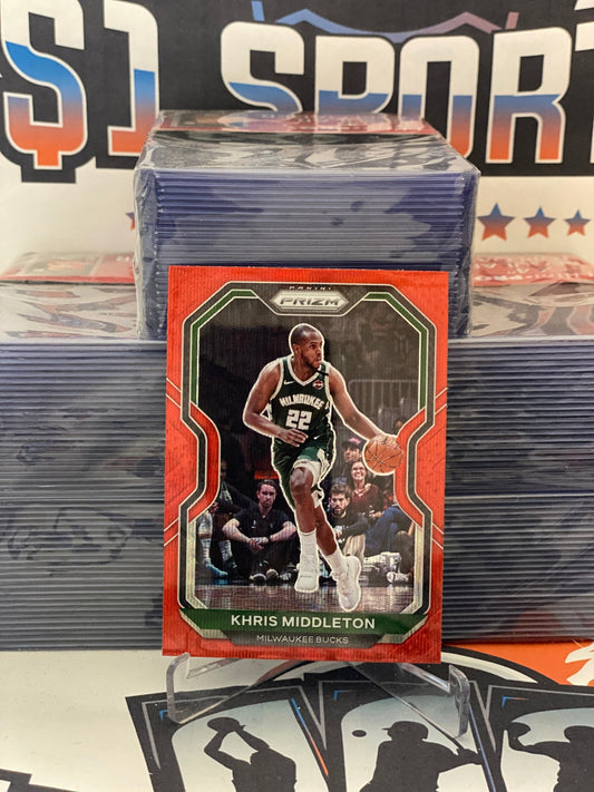 2020 Panini Prizm (Ruby Wave Prizm) Khris Middleton #92