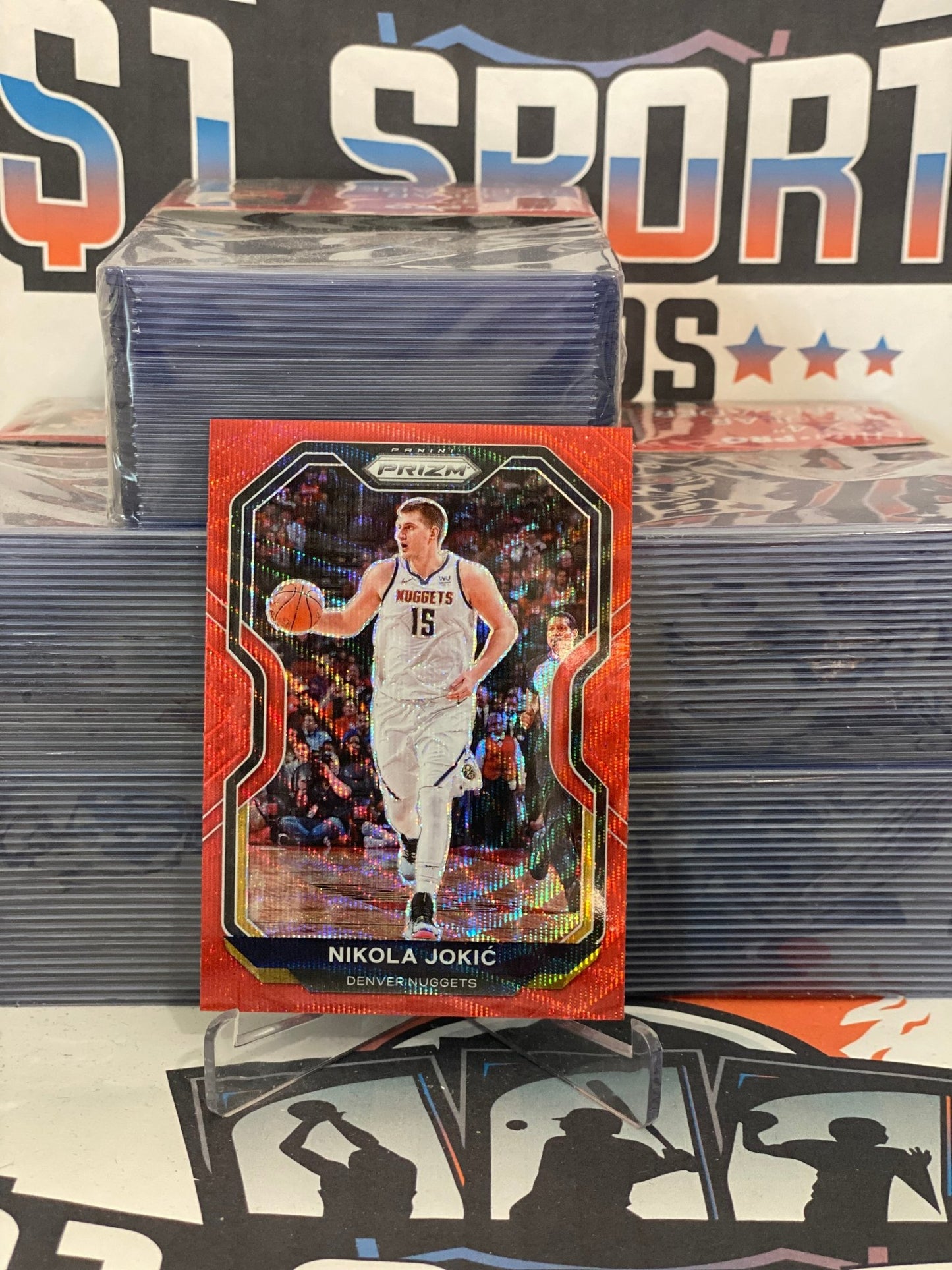 2020 Panini Prizm (Ruby Wave Prizm) Nikola Jokic #114