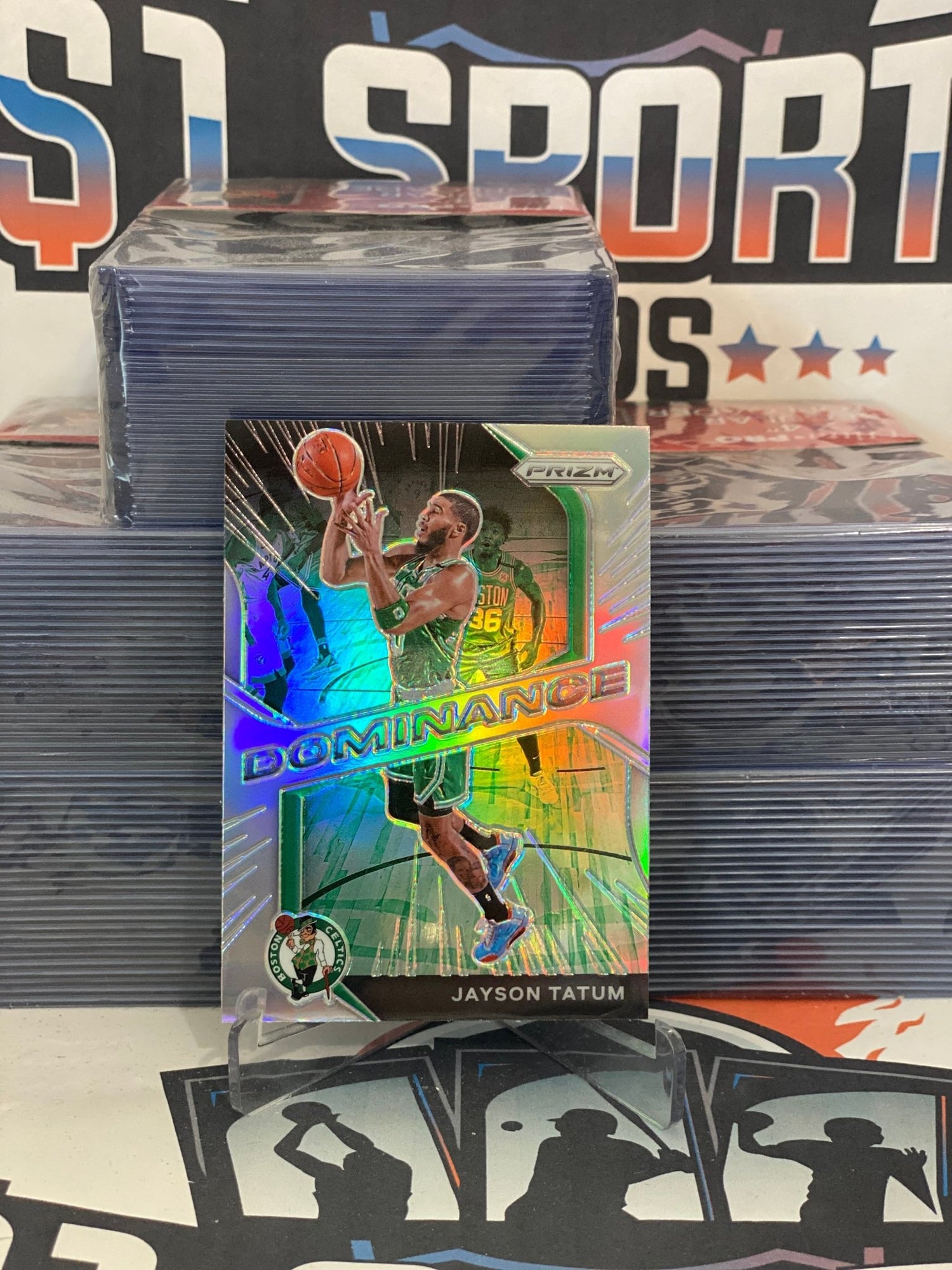 2020 Panini Prizm (Silver Prizm, Dominance) Jayson Tatum #9