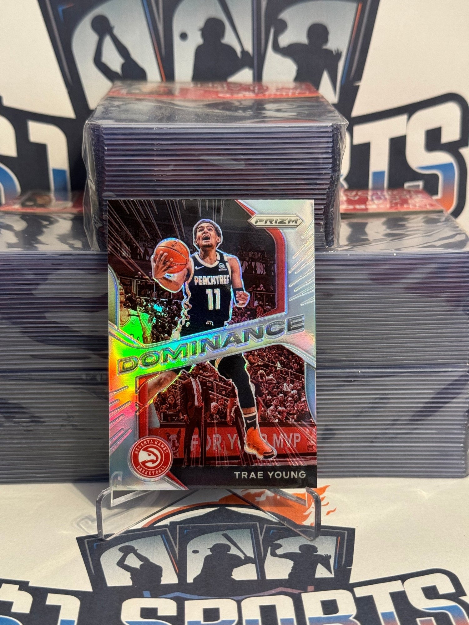 2020 Panini Prizm (Silver Prizm, Dominance) Trae Young #25