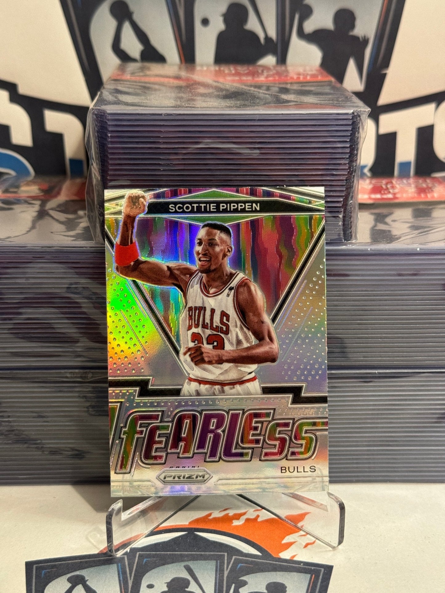 2020 Panini Prizm (Silver Prizm, Fearless) Scottie Pippen #10