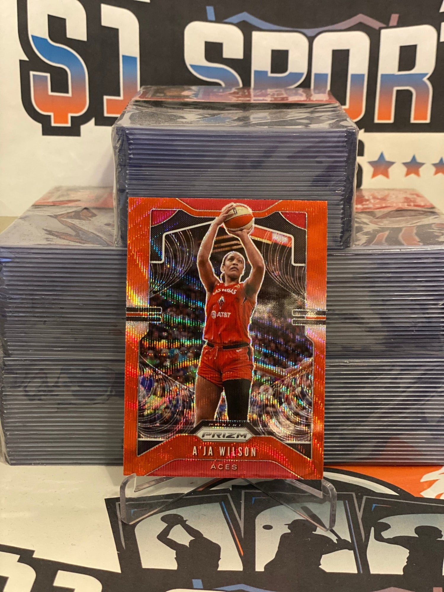 2020 Panini Prizm WNBA (Red Wave Prizm) A'ja Wilson #18