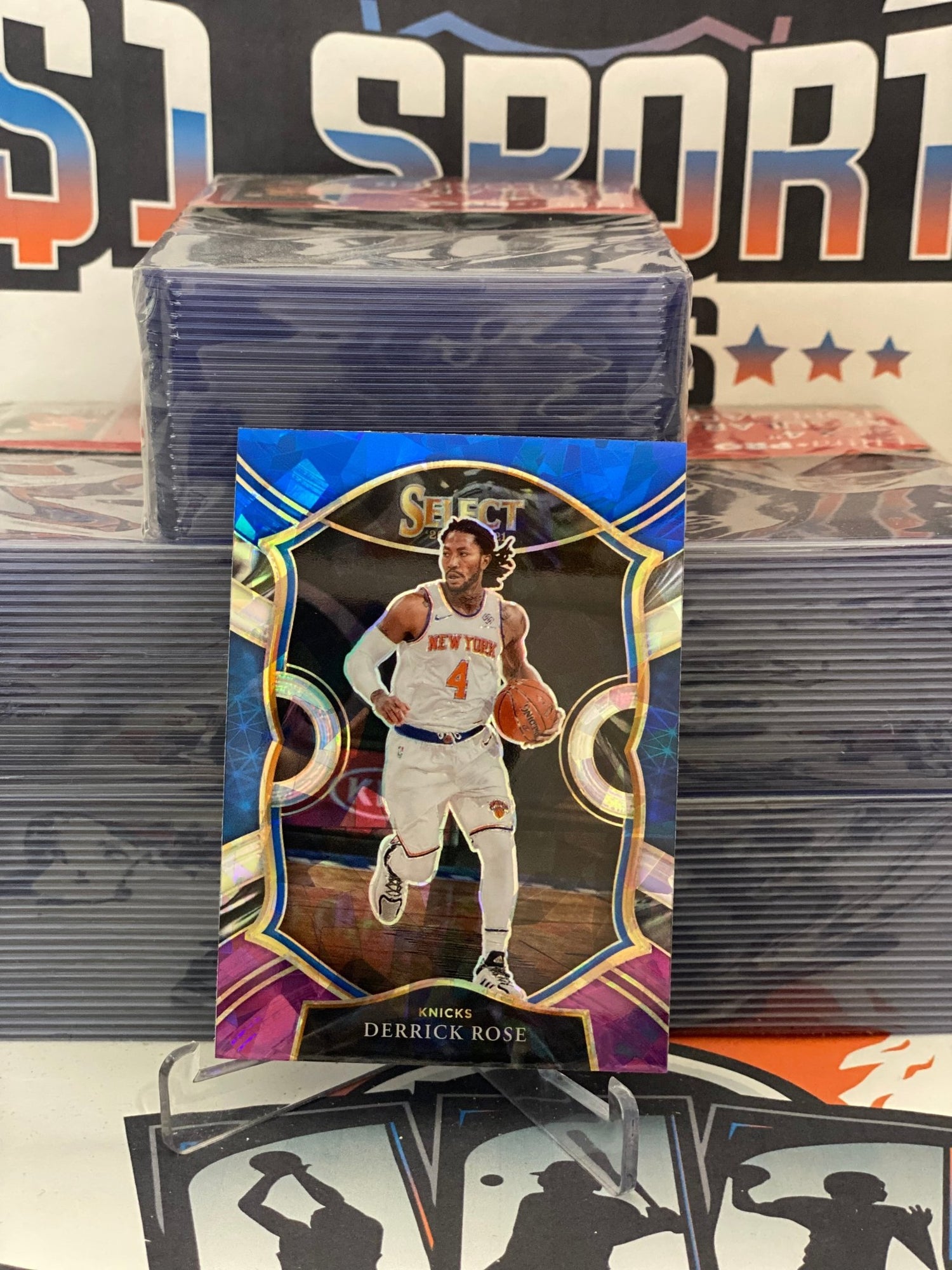 2020 Panini Select (Blue White Purple Ice Prizm) Derrick Rose #16