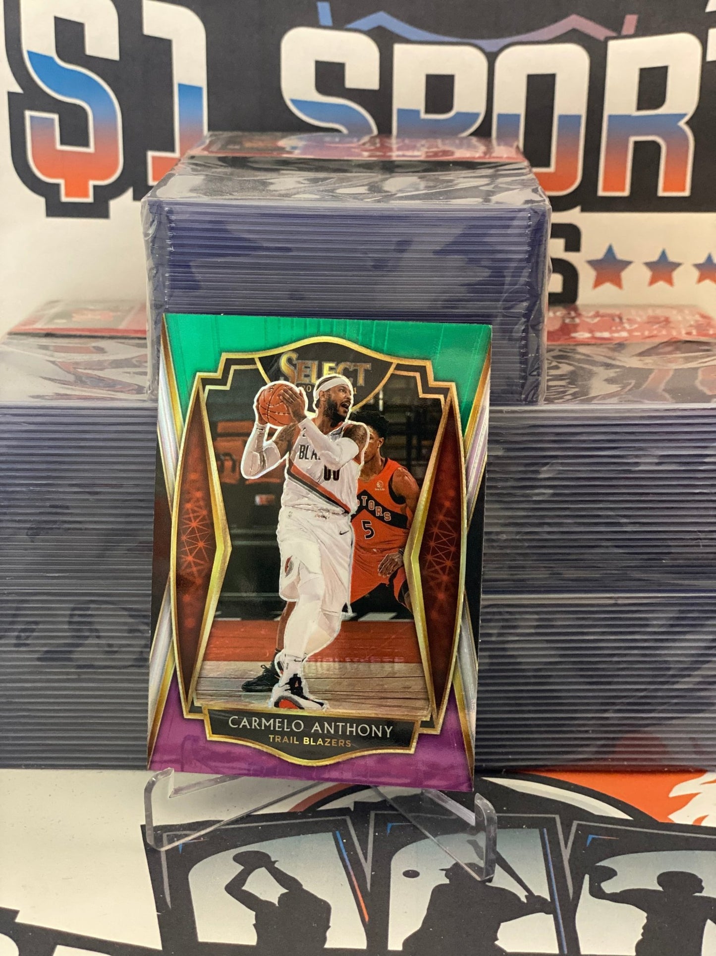 2020 Panini Select (Green White Purple Prizm) Carmelo Anthony #132