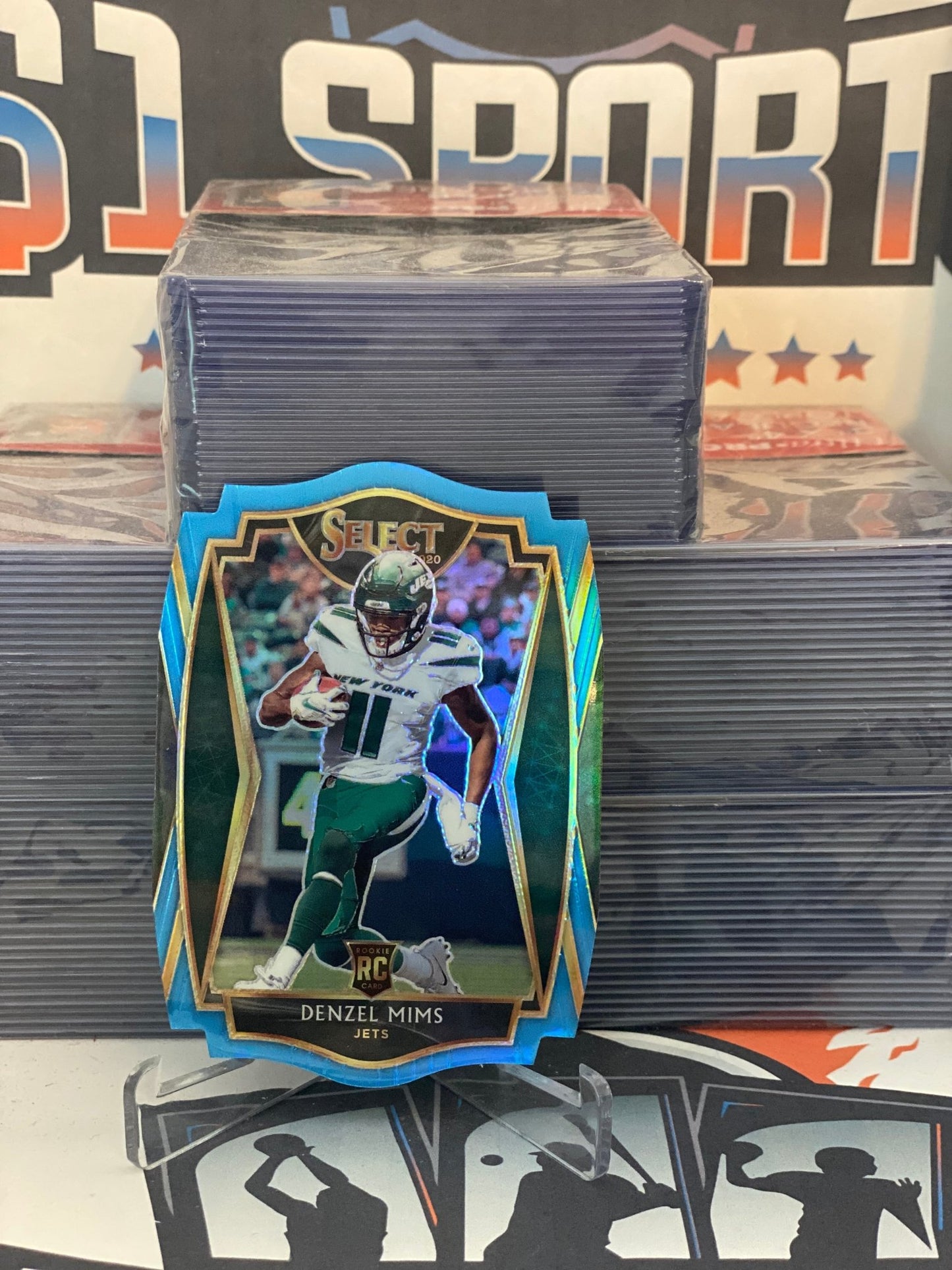 2020 Panini Select (Light Blue Die Cut Prizm) Denzel Mims Rookie #163