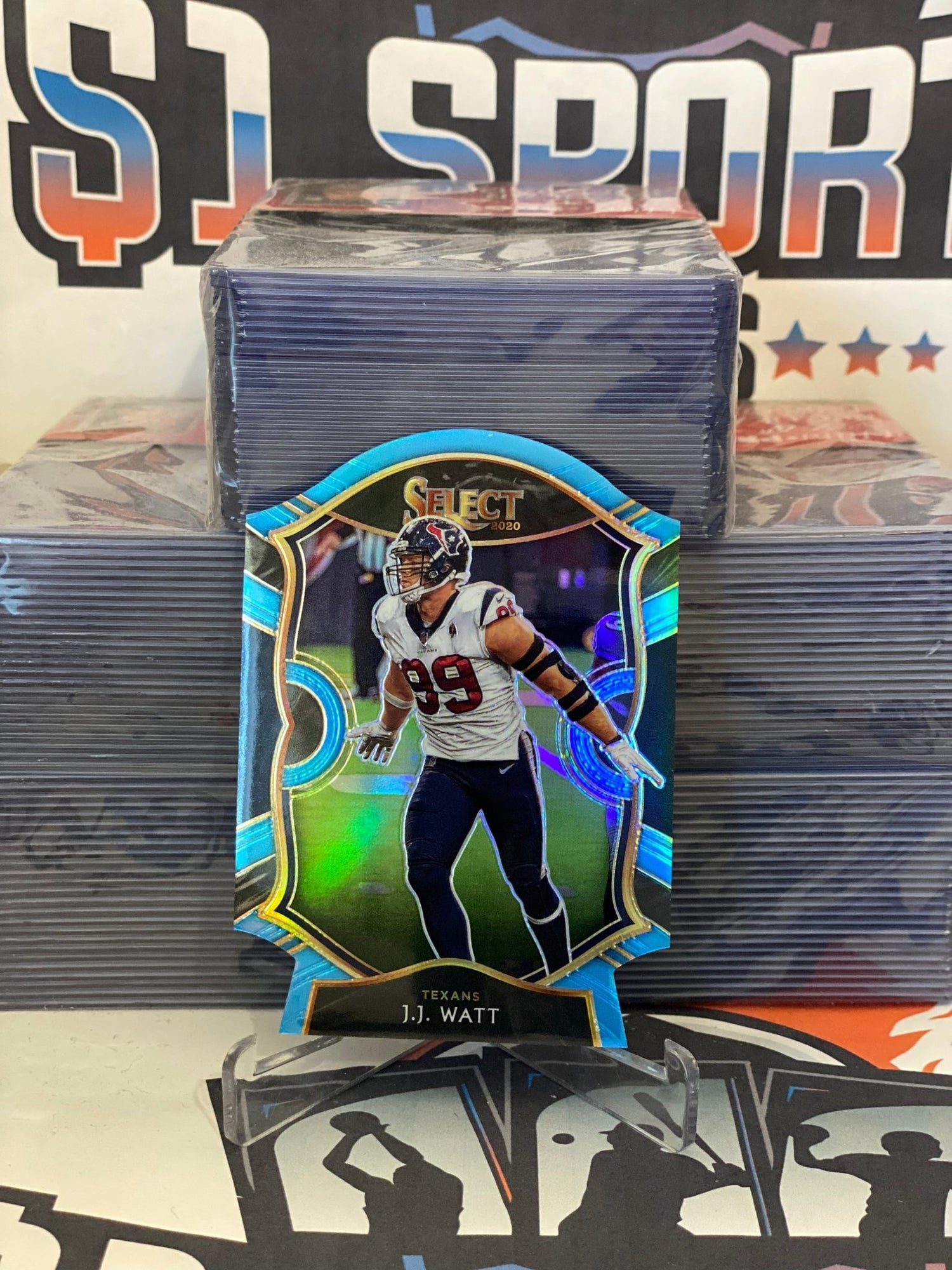 2020 Panini Select (Light Blue Die Cut Prizm) J.J. Watt #29