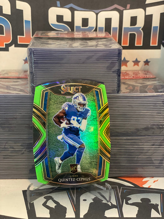 2020 Panini Select (Neon Green Die Cut Prizm) Quintez Cephus Rookie #300