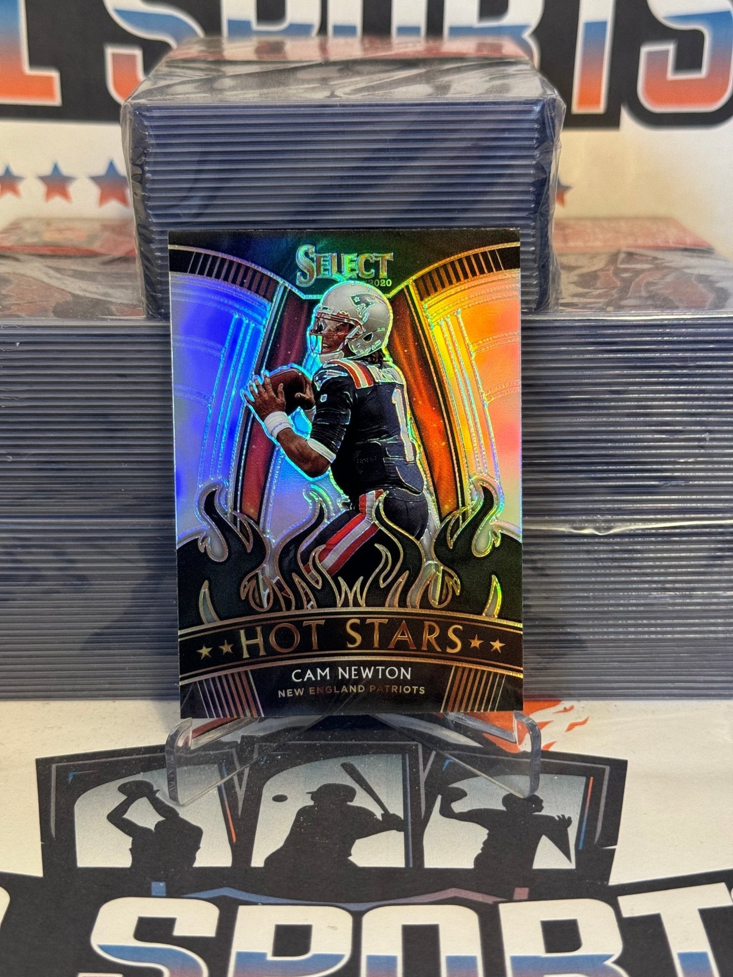 2020 Panini Select (Silver Prizm, Hot Stars) Cam Newton #HS17