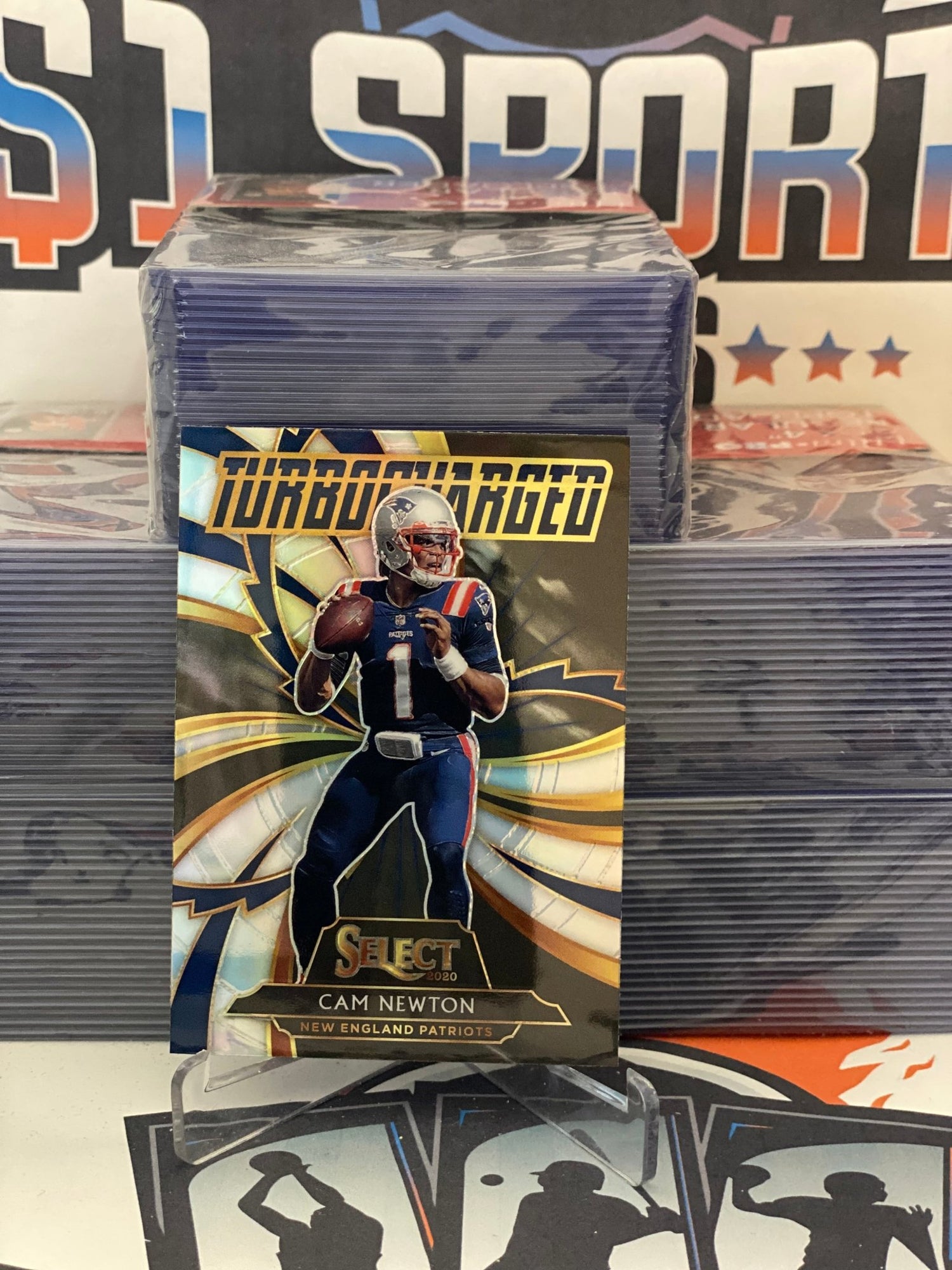 2020 Panini Select (Silver Prizm, Turbocharged) Cam Newton #T11