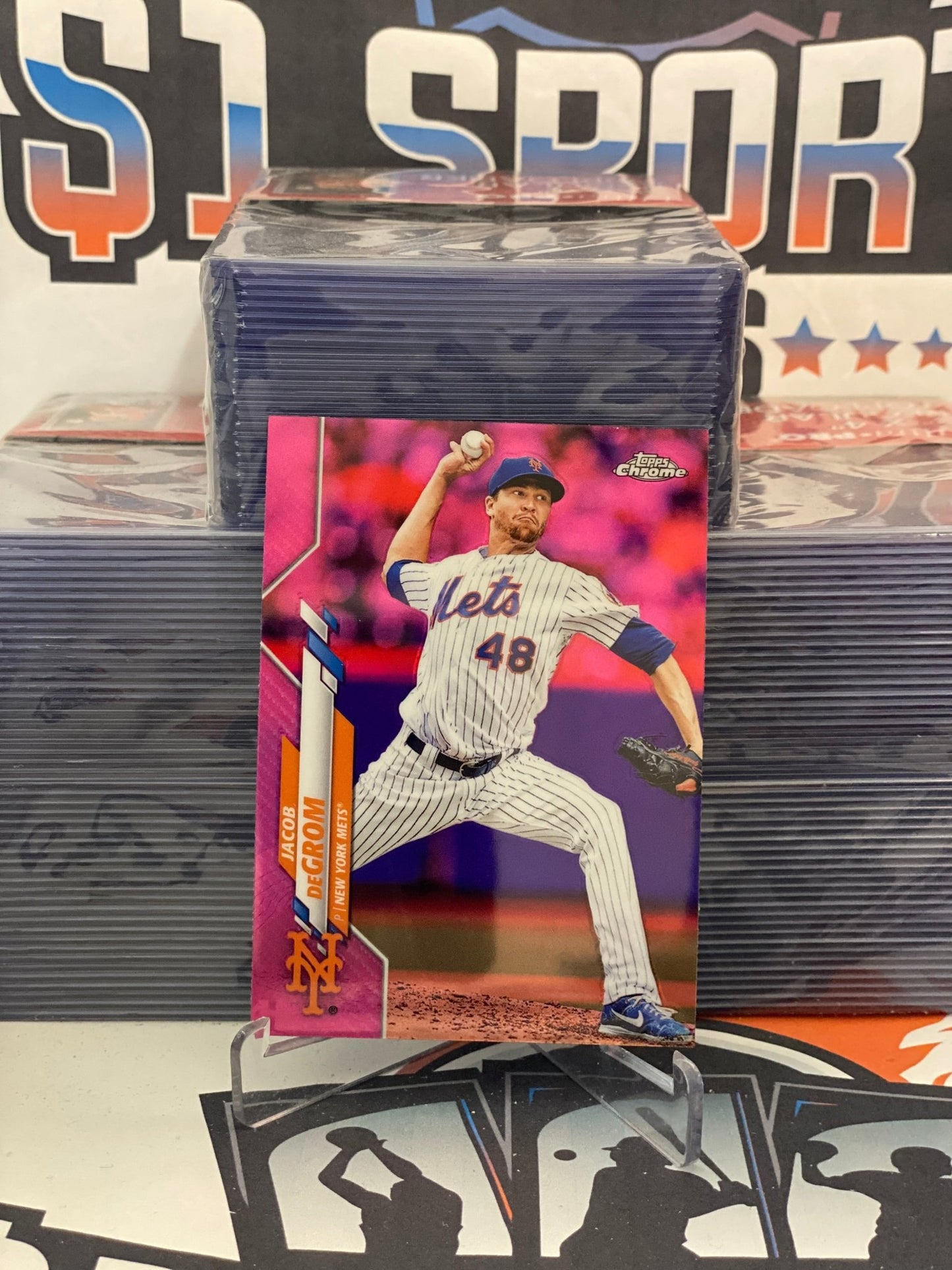 2020 Topps Chrome (Pink Refractor) Jacob DeGrom #81