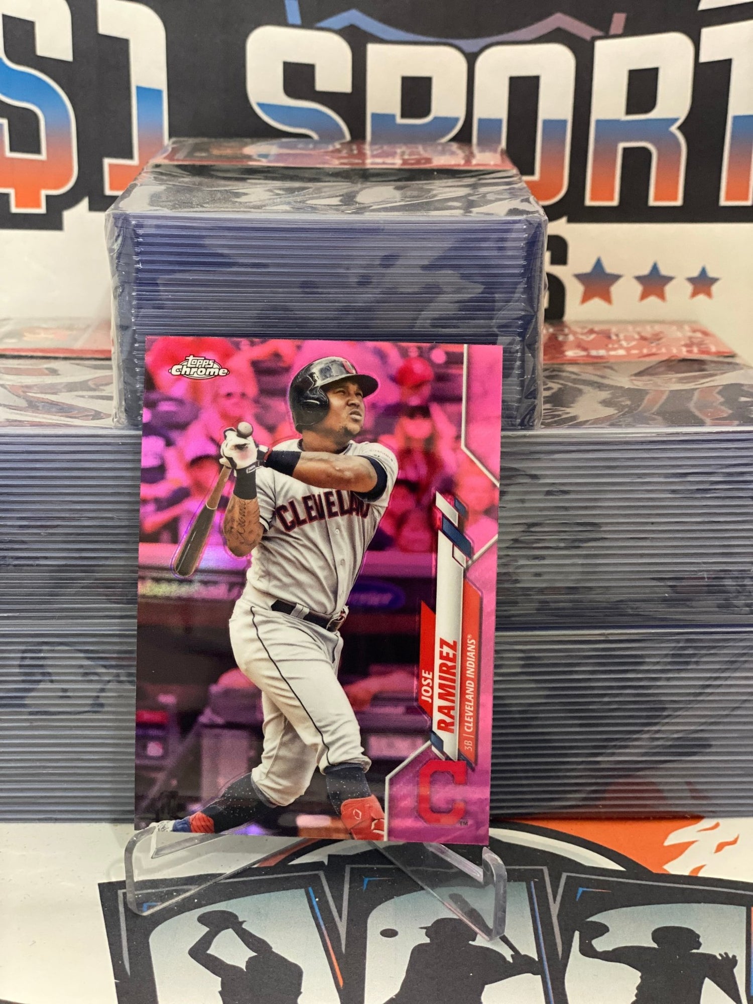 2020 Topps Chrome (Pink Refractor) Jose Ramirez #190