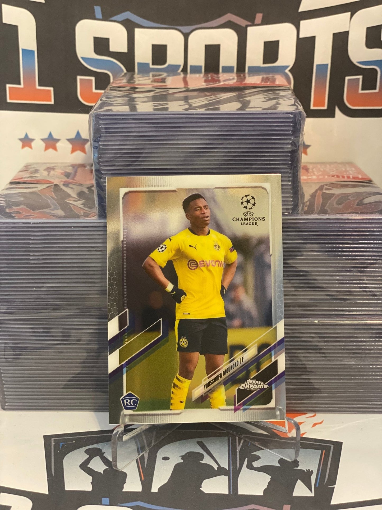 2020 Topps Chrome UEFA Champions League Youssoufa Moukoko Rookie #55