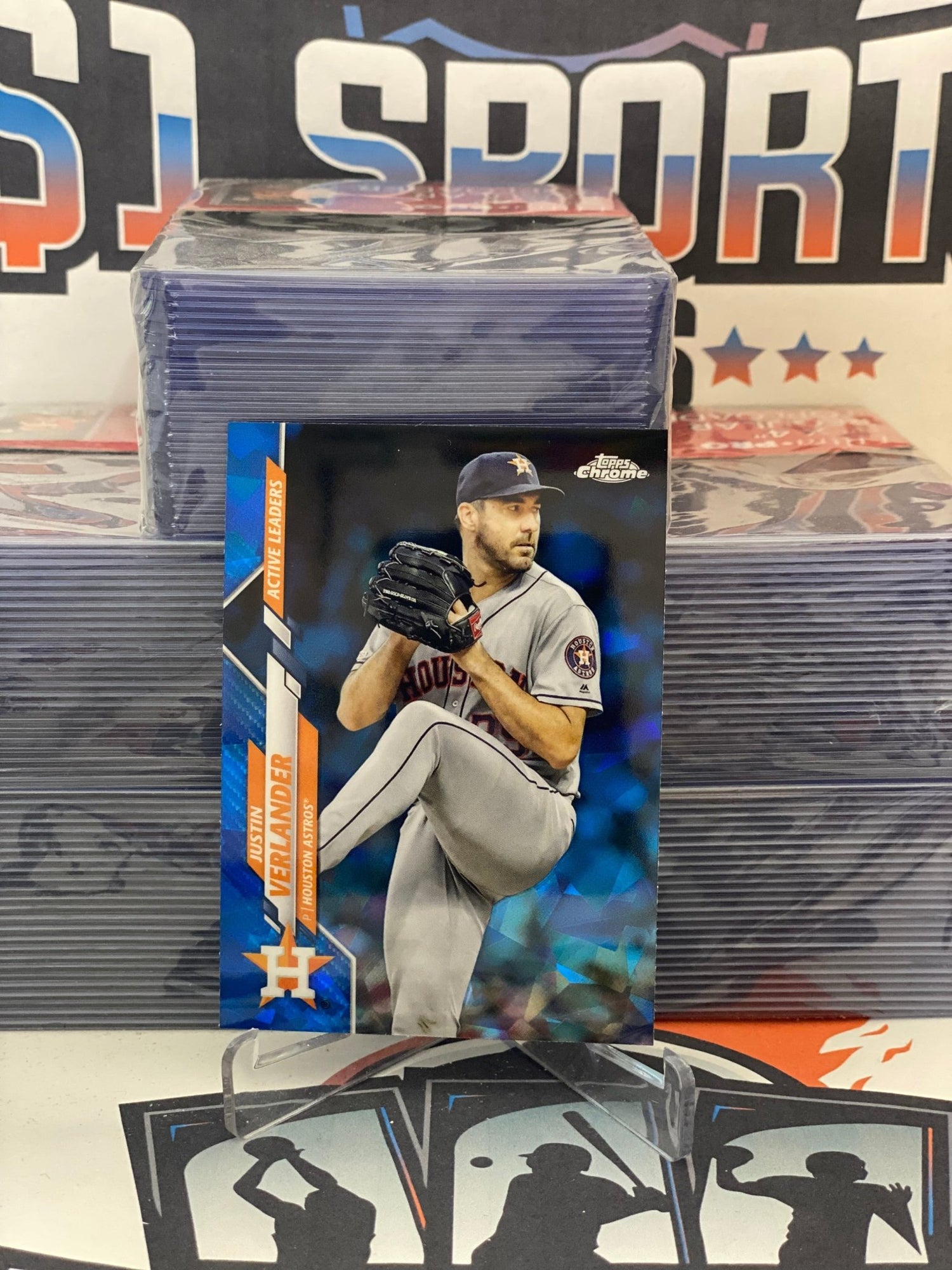 2020 Topps Chrome Update Sapphire (Active Leaders) Justin Verlander #U-34