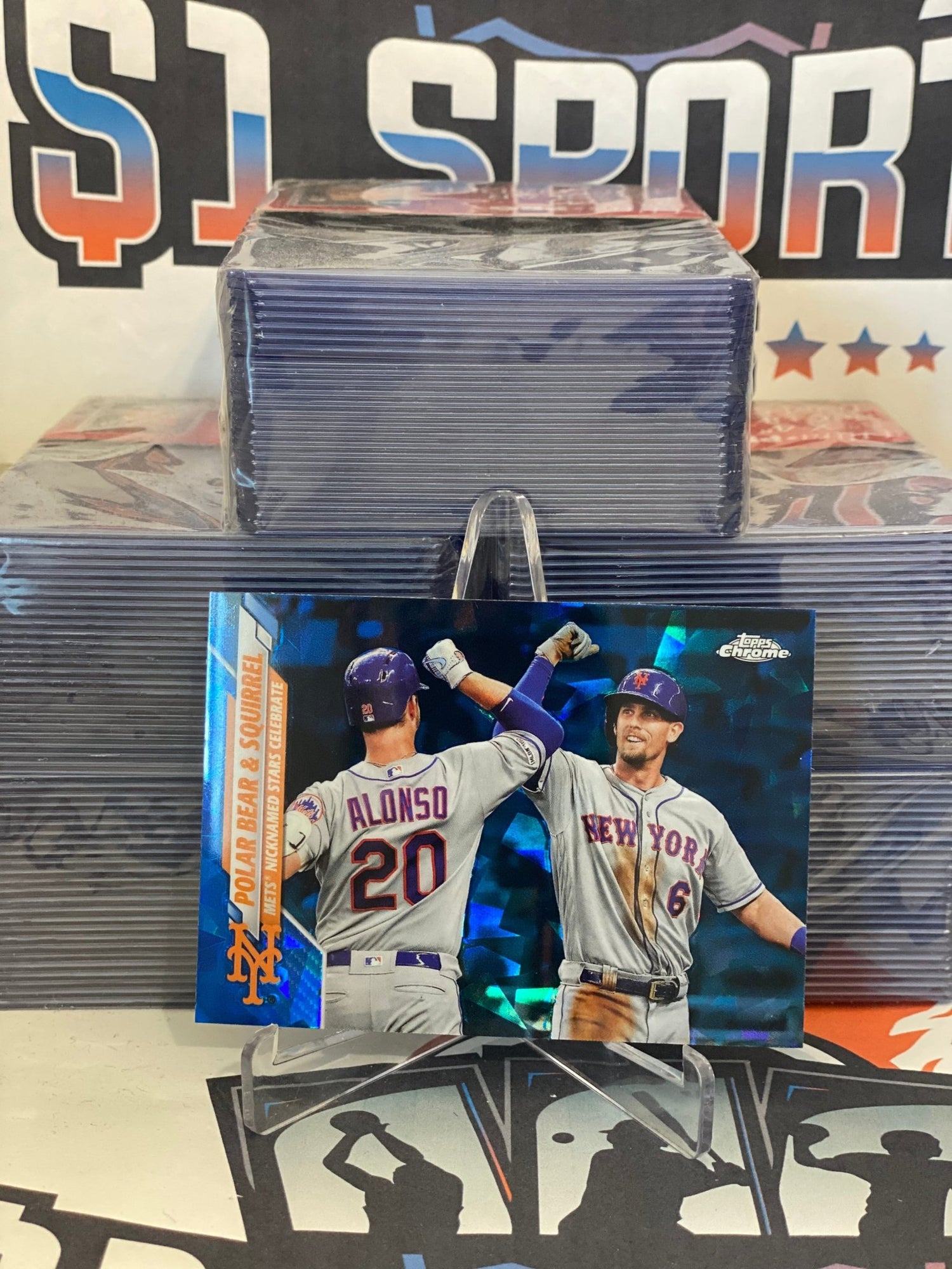 2020 Topps Chrome Update Sapphire (Veteran Combos) Pete Alonso & Jeff McNeil #U-290