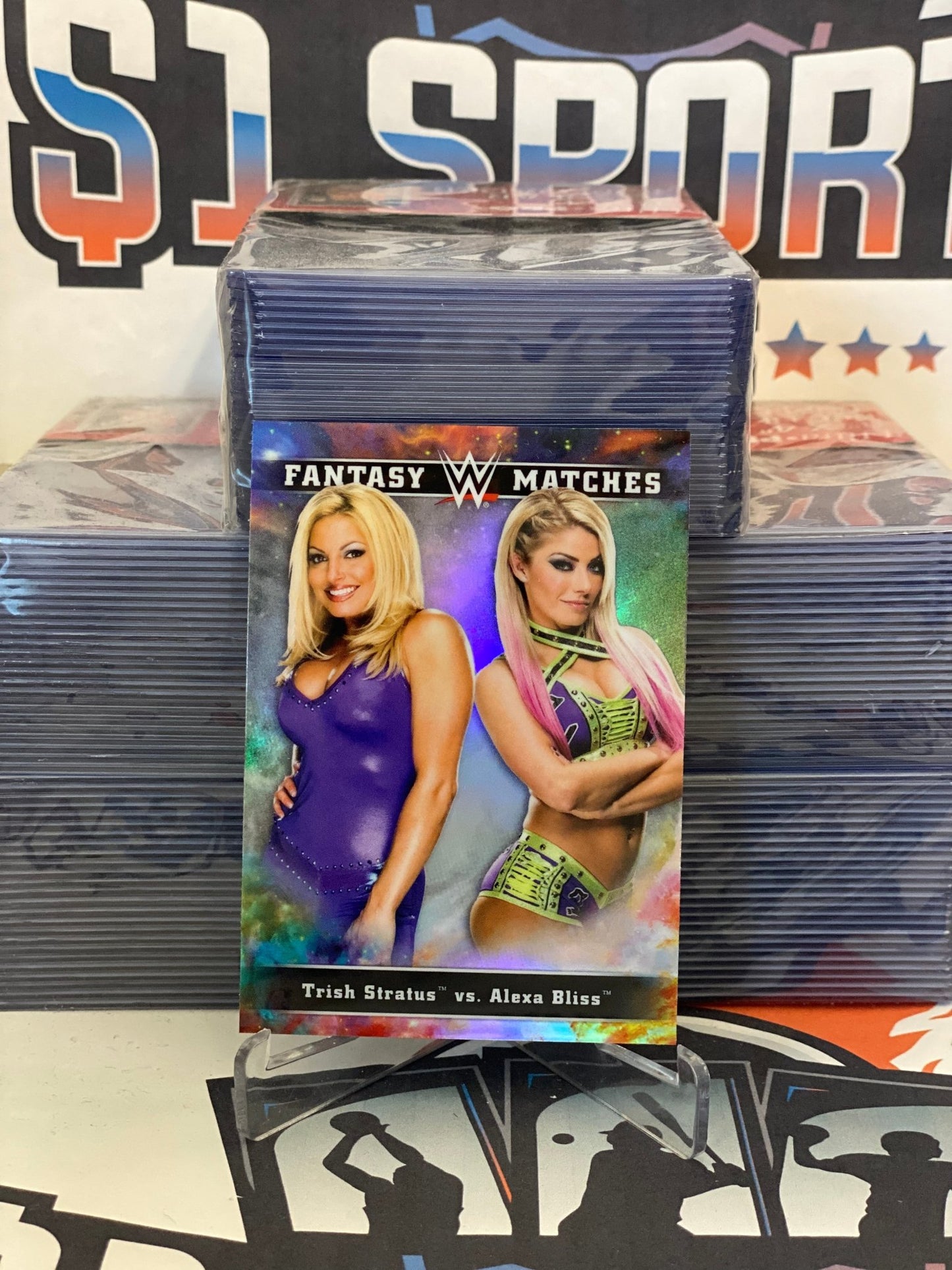 2020 Topps Chrome WWE (Fantasy Matches) Alexa Bliss vs. Trish Stratus #FM-10