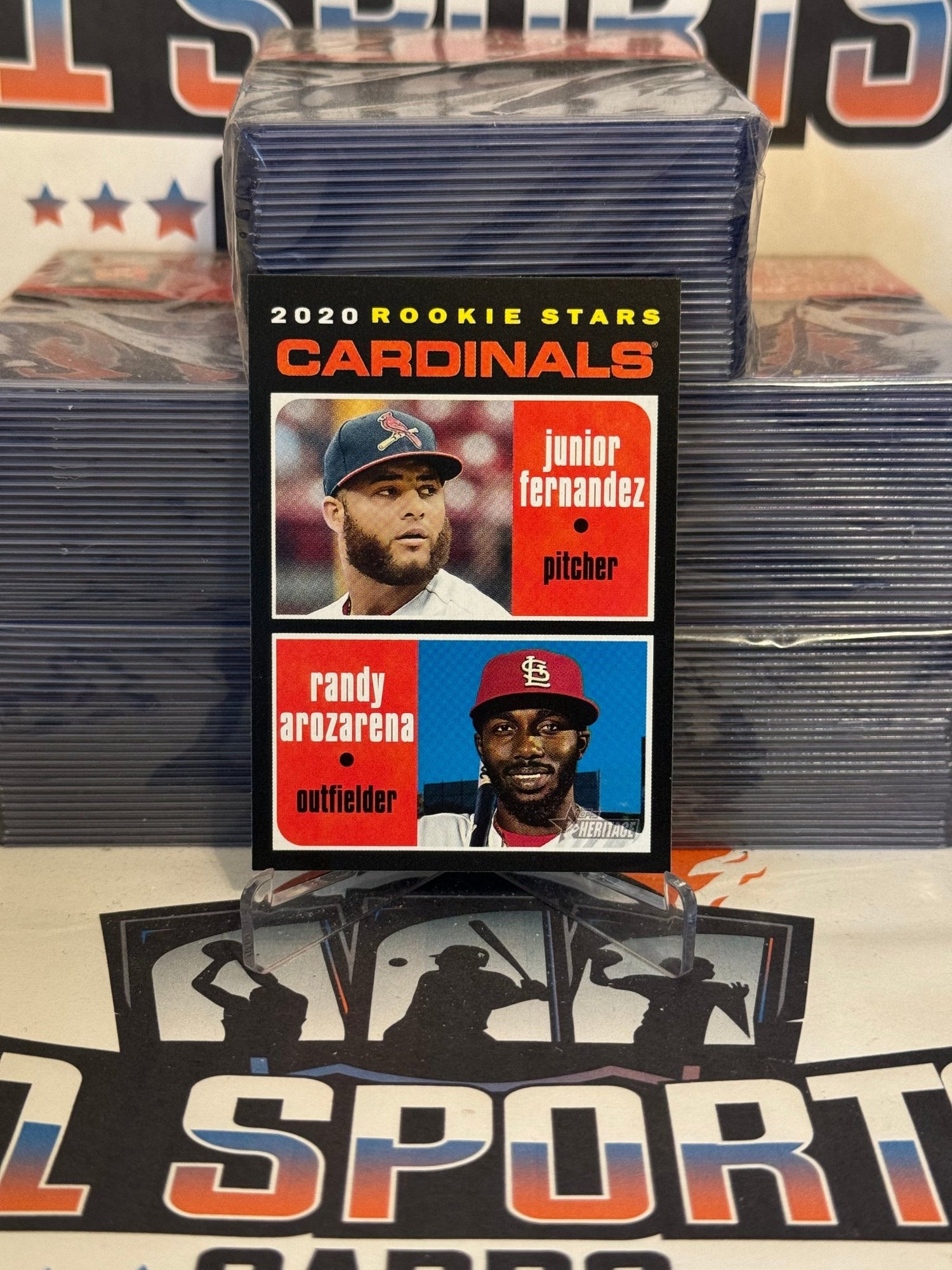 2020 Topps Heritage (Cardinals Rookies) Randy Arozarena & Junior Fernandez #216