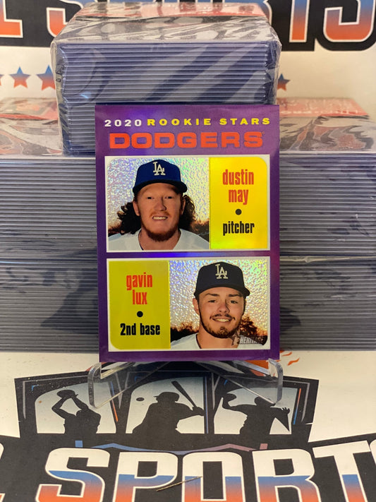 2020 Topps Heritage (Chrome Purple Refractor) Dustin May & Gavin Lux Rookie #188