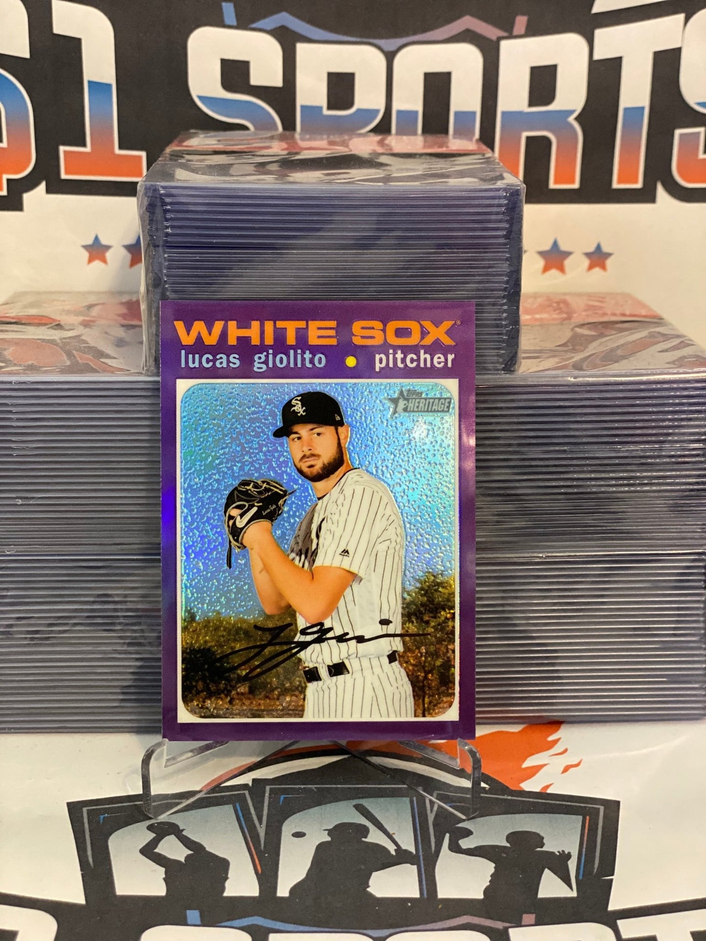 2020 Topps Heritage (Purple Chrome) Lucas Giolito #THC-416