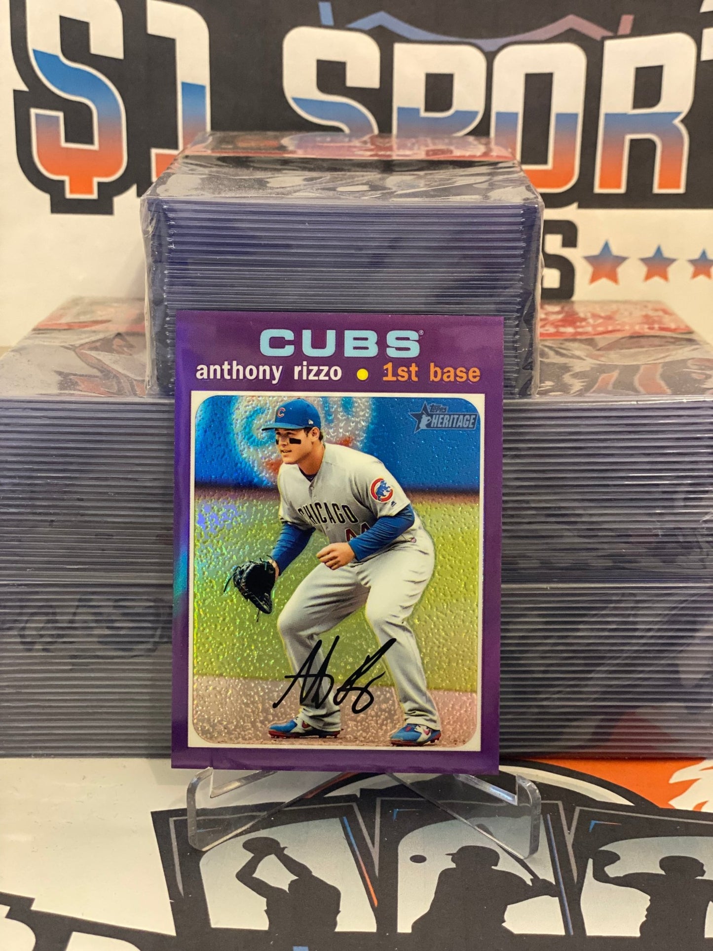 2020 Topps Heritage (Purple Refractor) Anthony Rizzo #THC-373