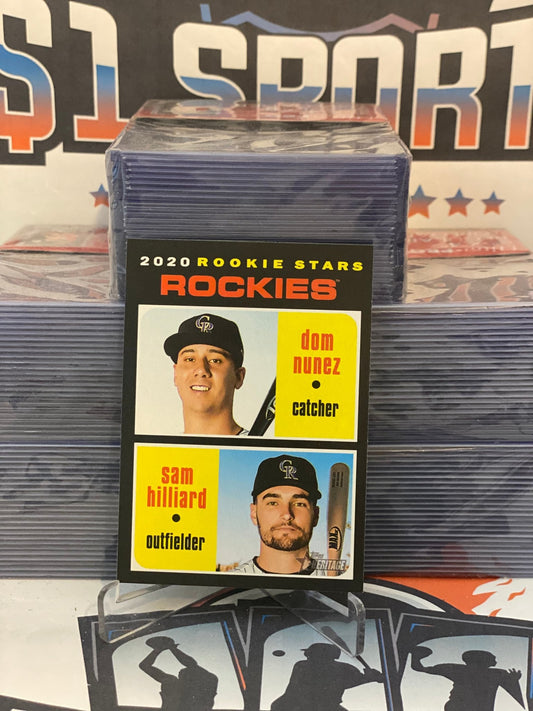 2020 Topps Heritage (Rookie Stars) Dom Nunez & Sam Hilliard #123