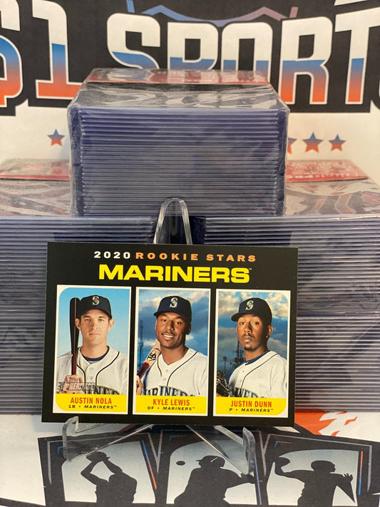 2020 Topps Heritage (Rookie Stars) Kyle Lewis, Justin Dunn, Austin Nola #391