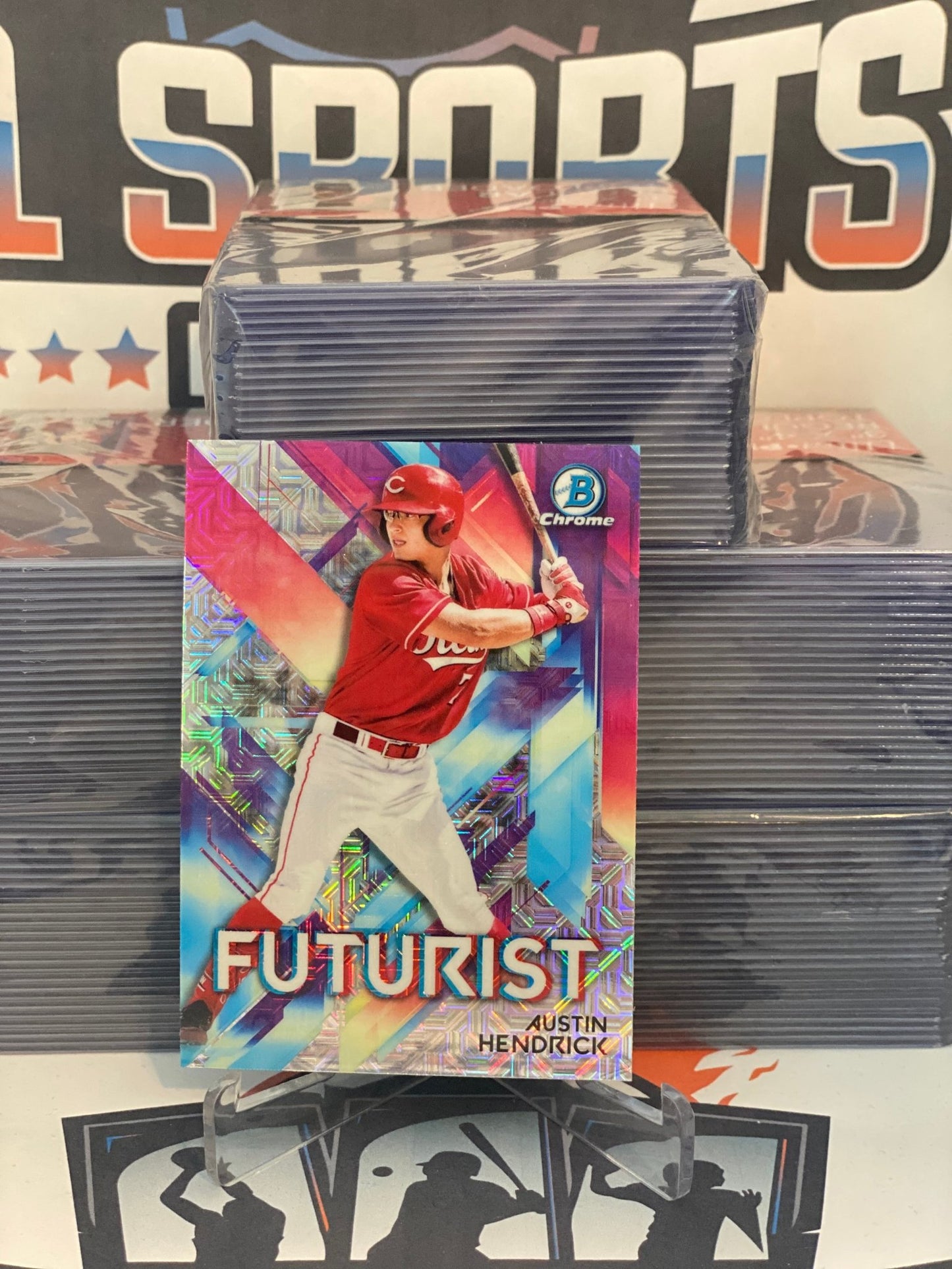 2021 Bowman Chrome (Mega Refractor, Futurist) Austin Hendrick #FUT-AH