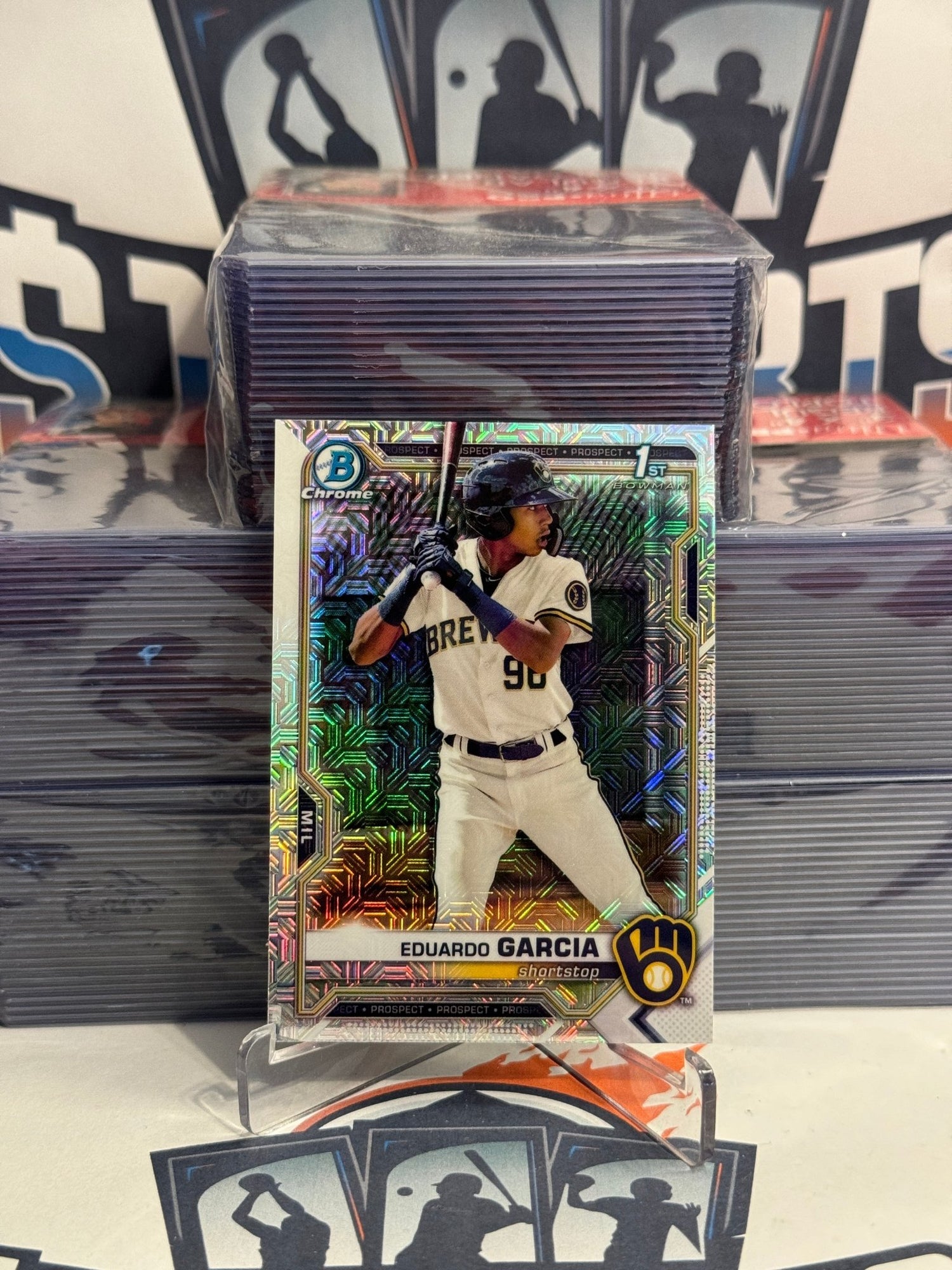 2021 Bowman Chrome Prospects (Mega Refractor, 1st Bowman) Eduardo Garcia #BCP-191