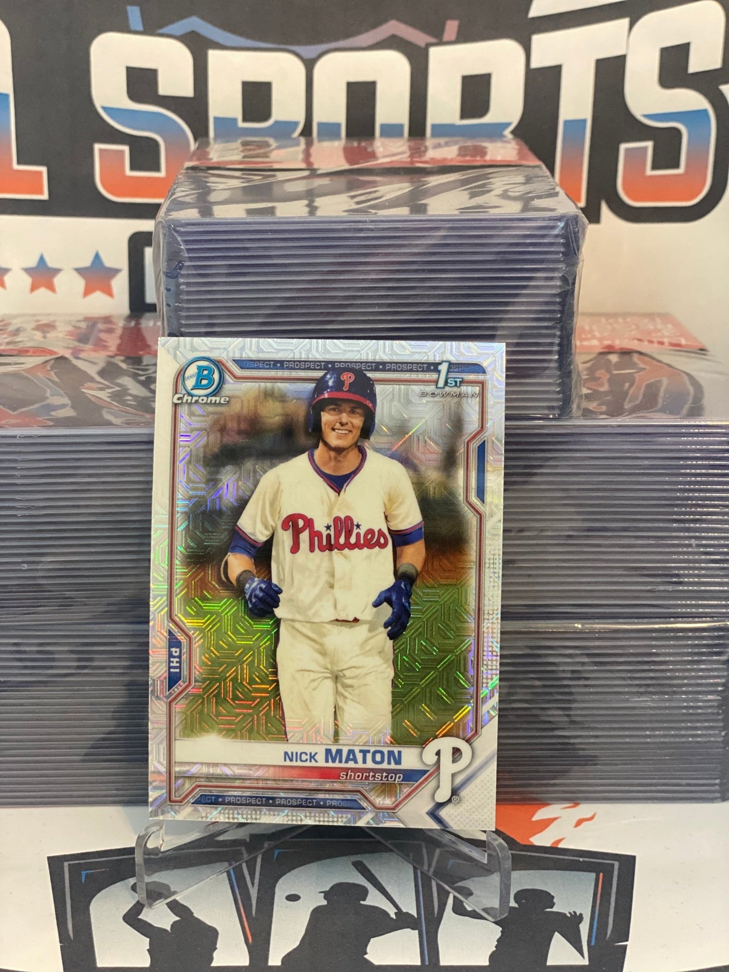 2021 Bowman Chrome Prospects (Mega Refractor, 1st Bowman) Nick Maton #BCP-5