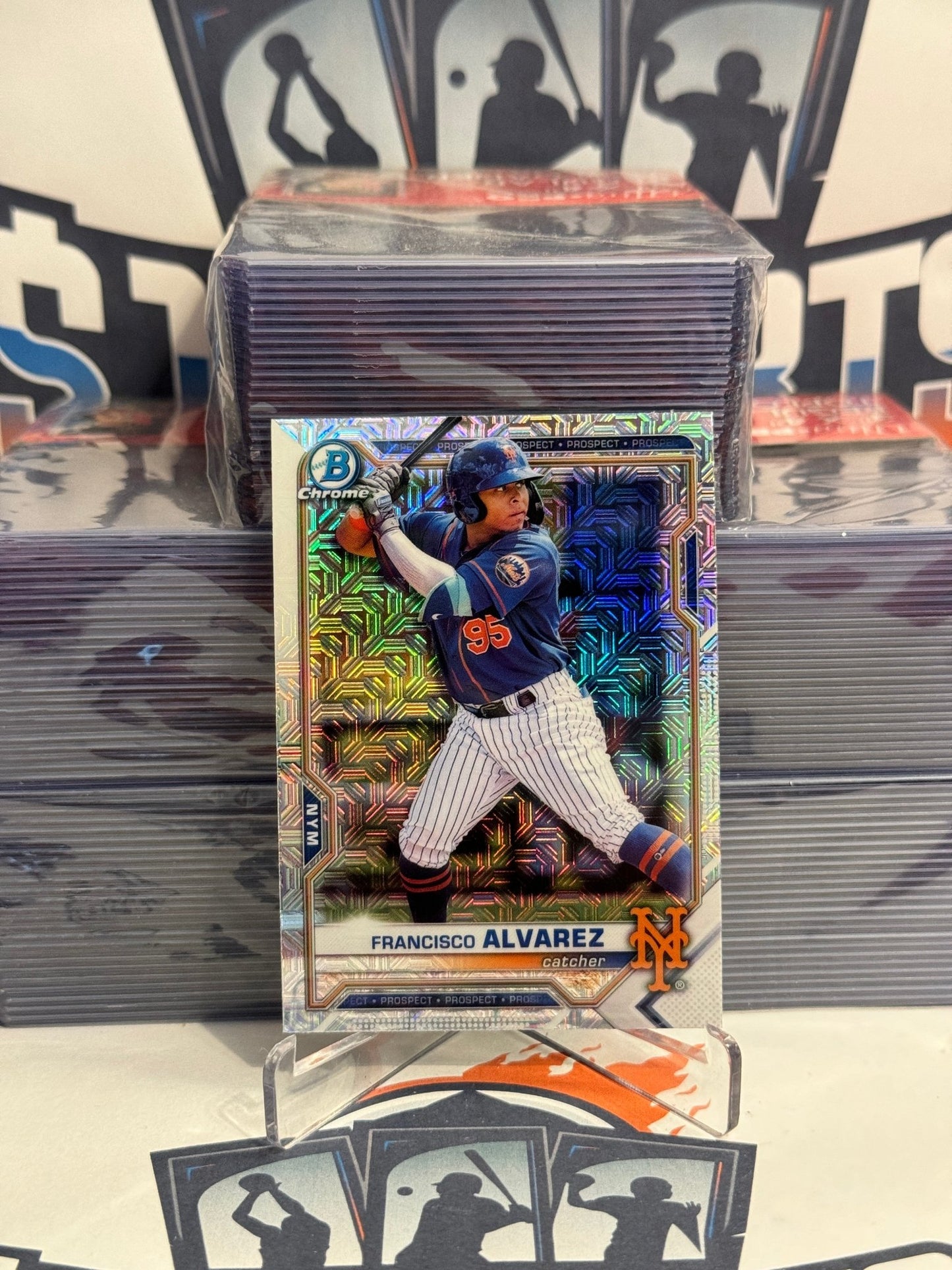 2021 Bowman Chrome Prospects (Mega Refractor) Francisco Alvarez #BCP-209