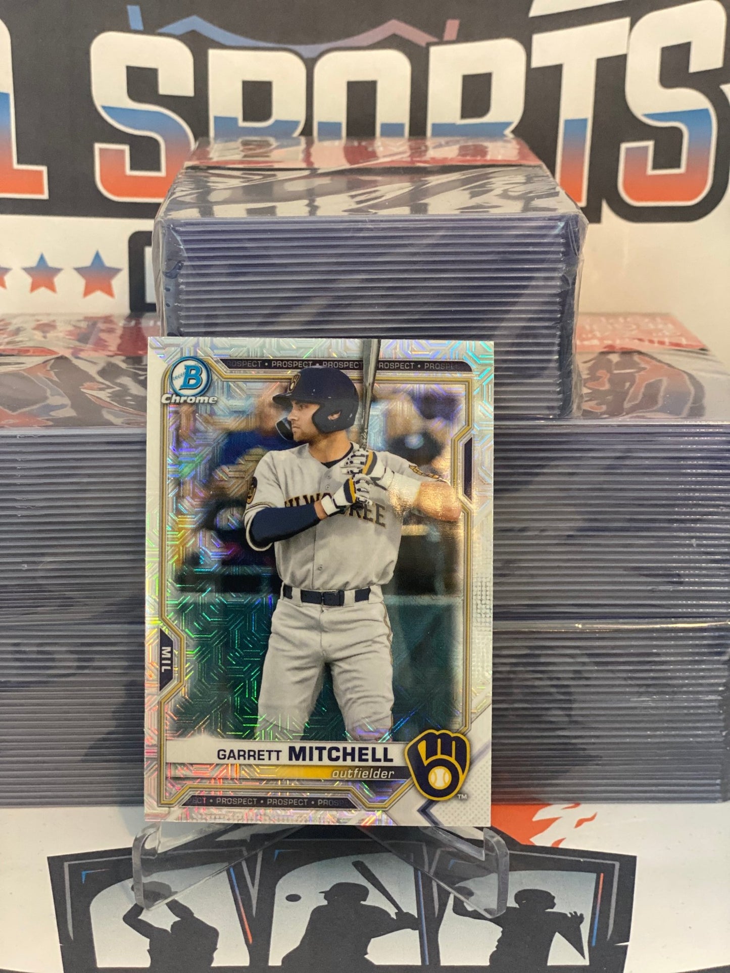 2021 Bowman Chrome Prospects (Mega Refractor) Garrett Mitchell #BCP-129