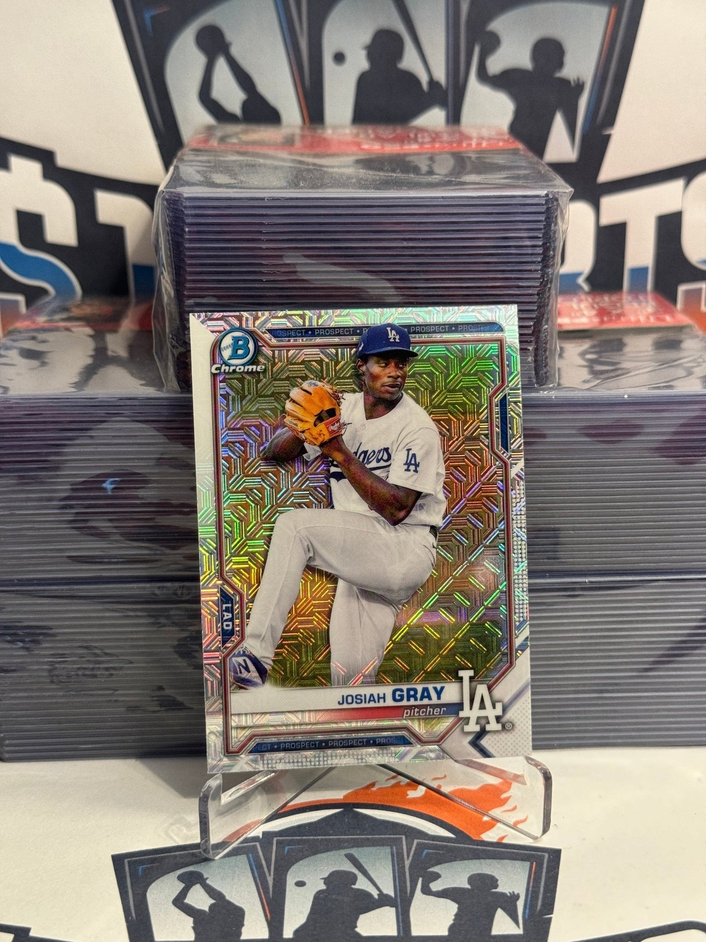 2021 Bowman Chrome Prospects (Mega Refractor) Josiah Gray #BCP-198