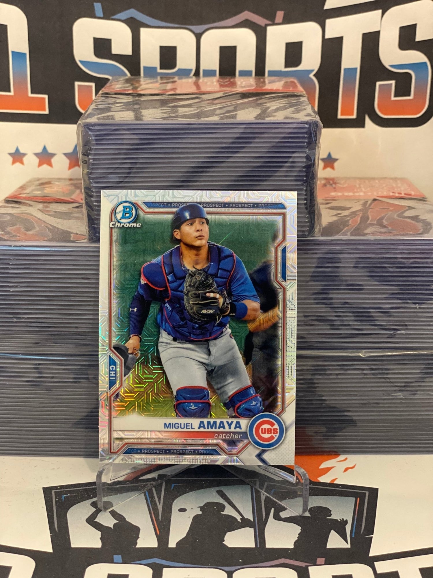 2021 Bowman Chrome Prospects (Mega Refractor) Miguel Amaya #BCP-148