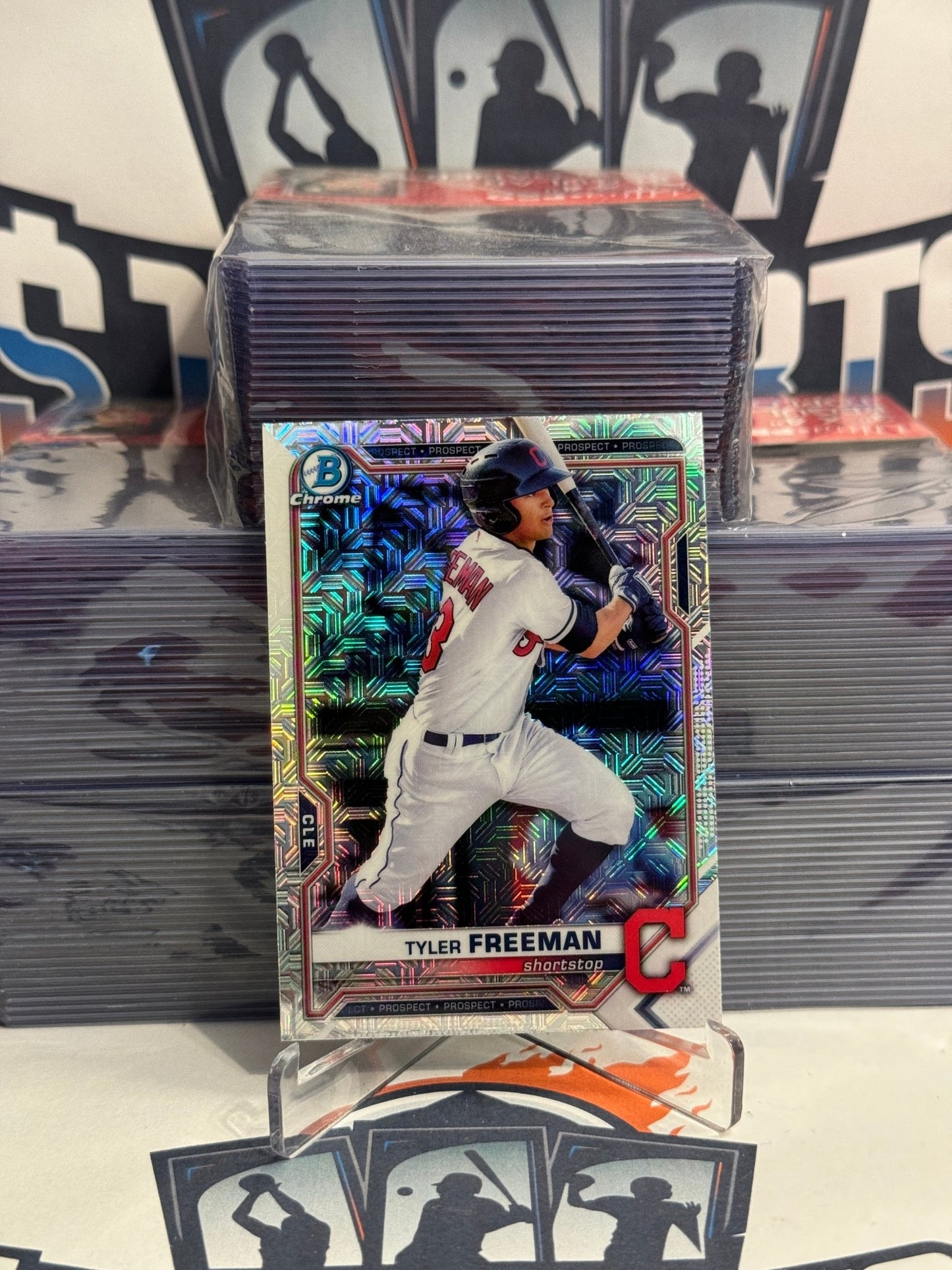 2021 Bowman Chrome Prospects (Mega Refractor) Tyler Freeman #BCP-182