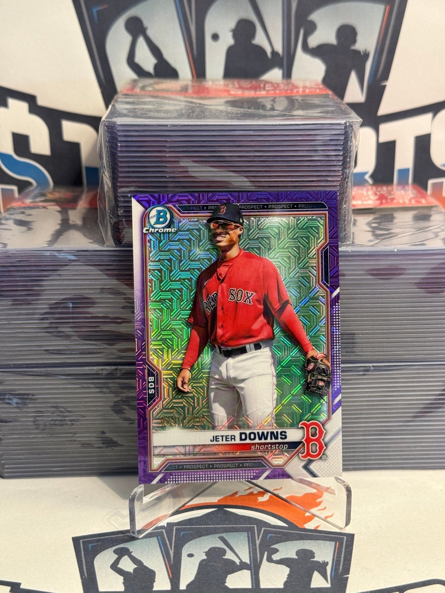 2021 Bowman Chrome Prospects (Purple, Mega Refractor 73/250) Jeter Downs #BCP-169