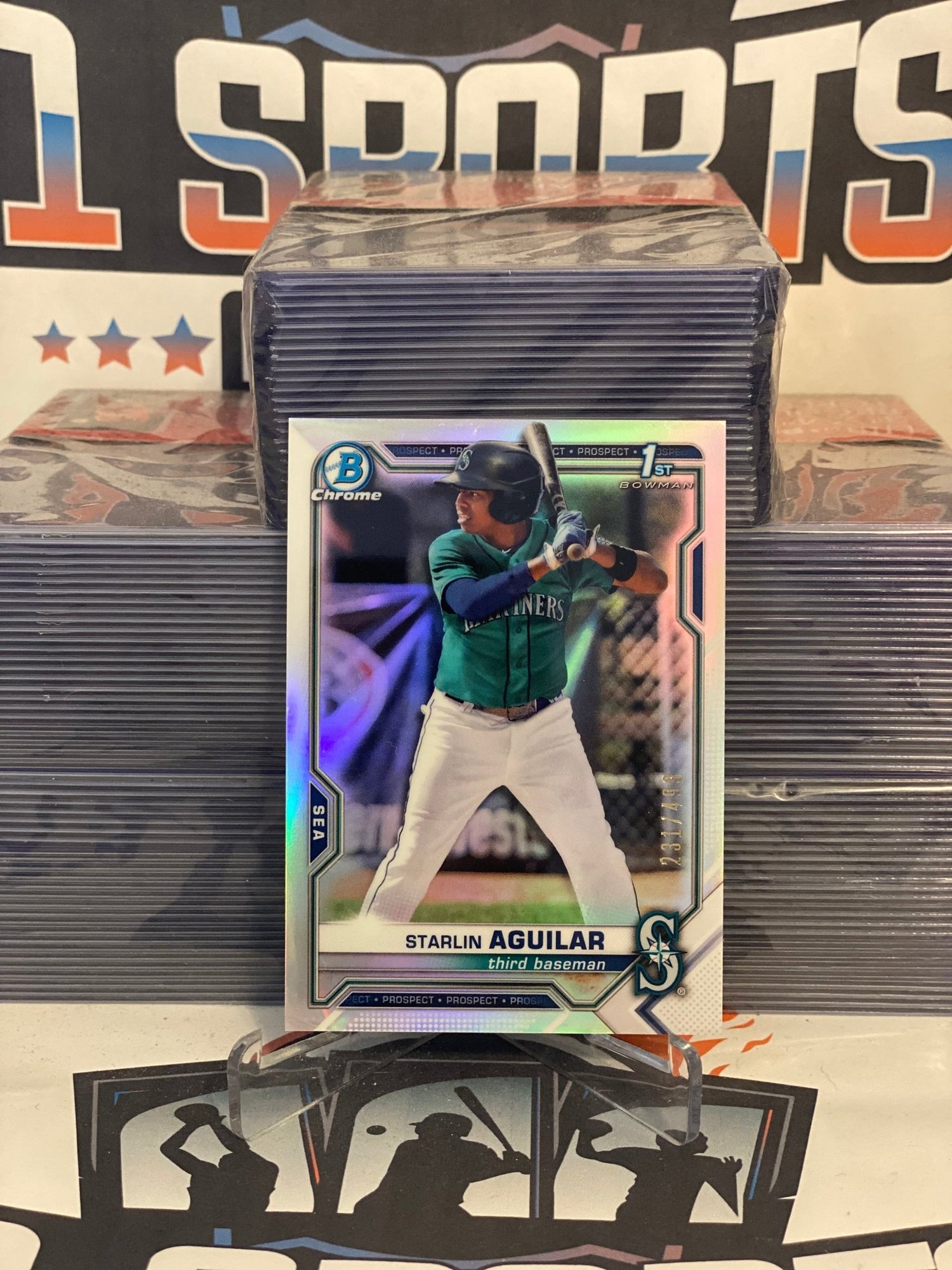 2021 Bowman Chrome Prospects (Refractor, 1st Bowman 231/399) Starlin Aguilar #BCP-249