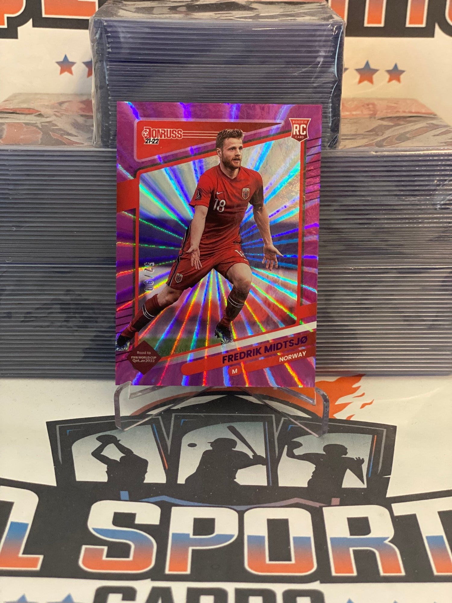 2021 Donruss FIFA World Cup (Purple Blast Prizm 52/99) Fredrik Midtsjo #107