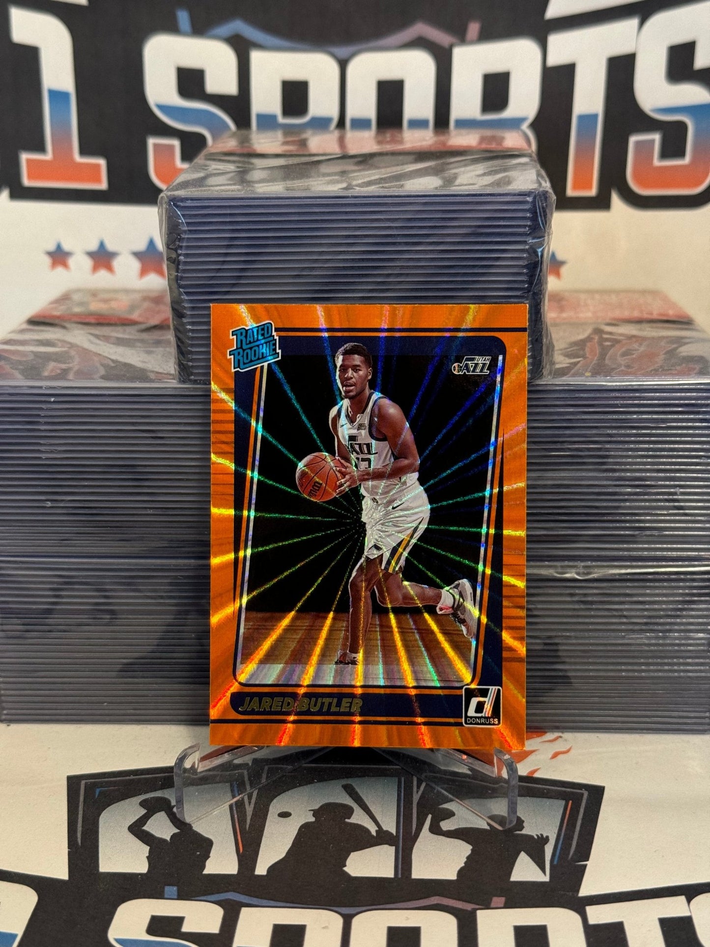 2021 Donruss (Orange Laser Holo, Rated Rookie) Jared Butler #249